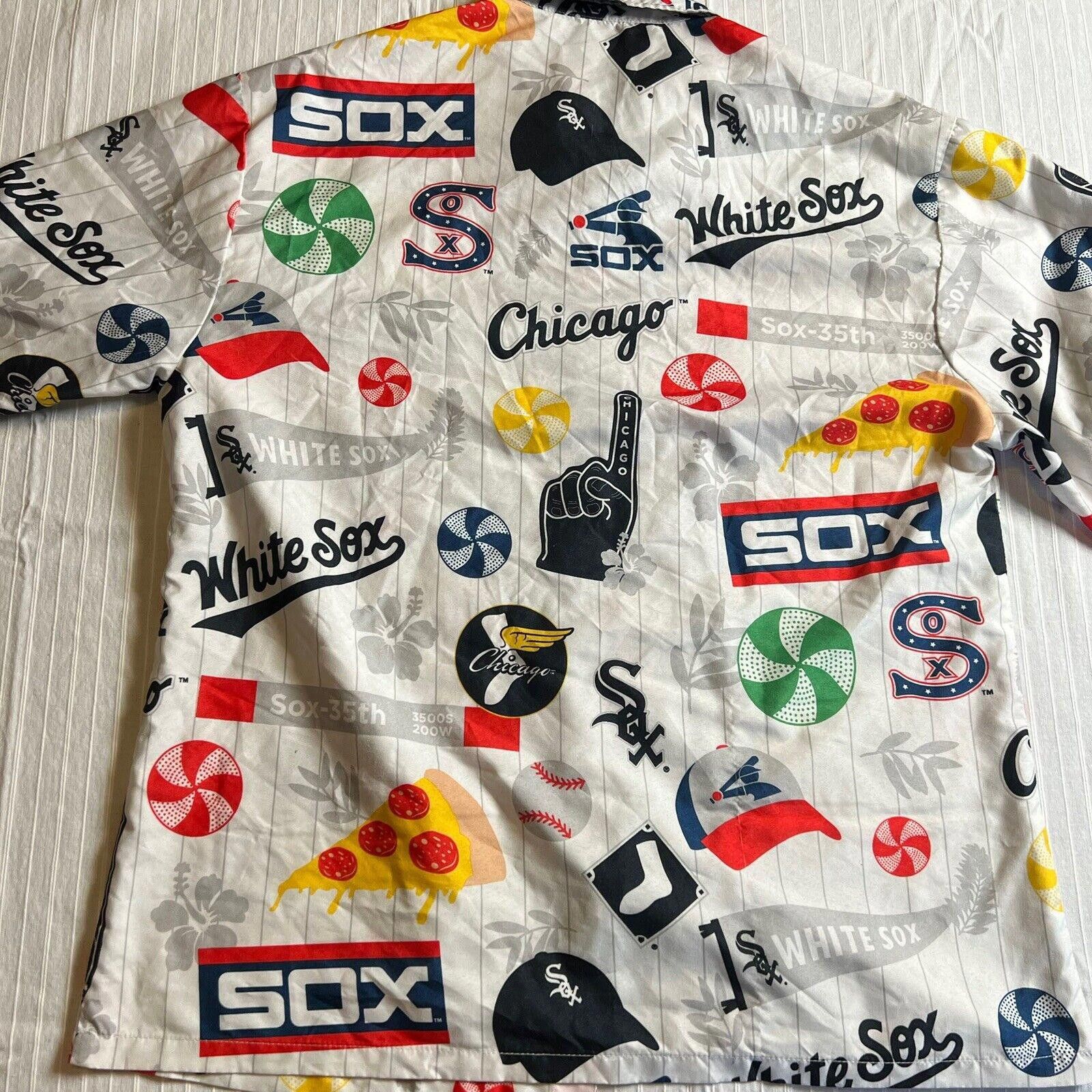 Designer Chicago White Sox Button Shirt Mens Sz M Beggars Pizza MLB Size ONE SIZE - 7 Thumbnail