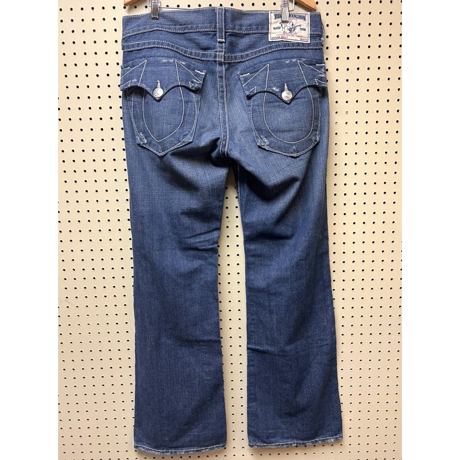 True Religion VINTAGE True Religion Jeans Billy Straight Leg 37x33 Blue Denim 5-Pocket Design Men Size US 37 - 2 Thumbnail