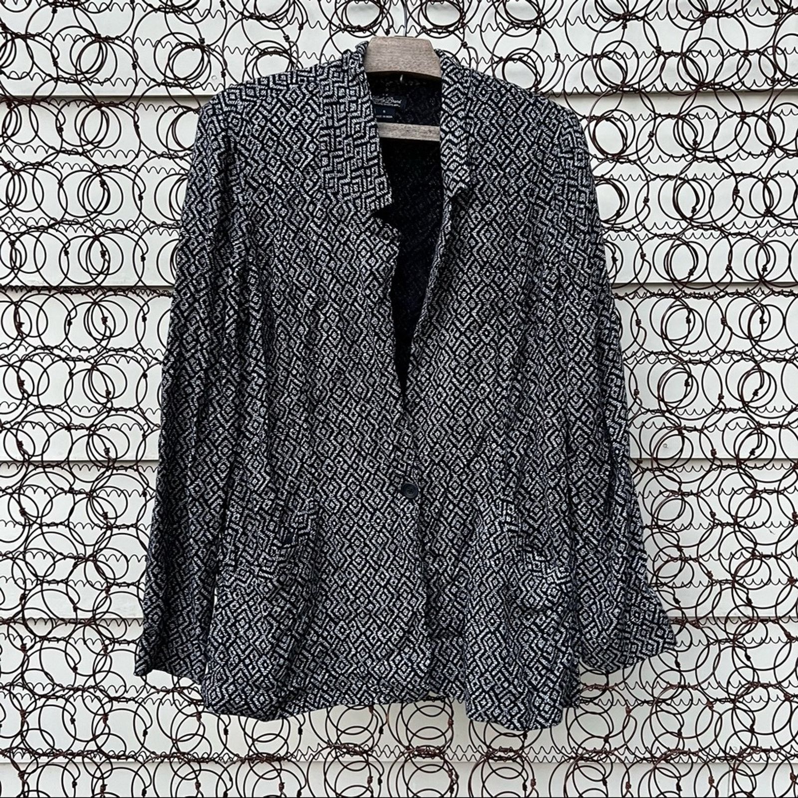 Lucky Brand Lucky black gray geometric boho Aztec single button blazer Size S / US 4 / IT 40 - 1 Thumbnail