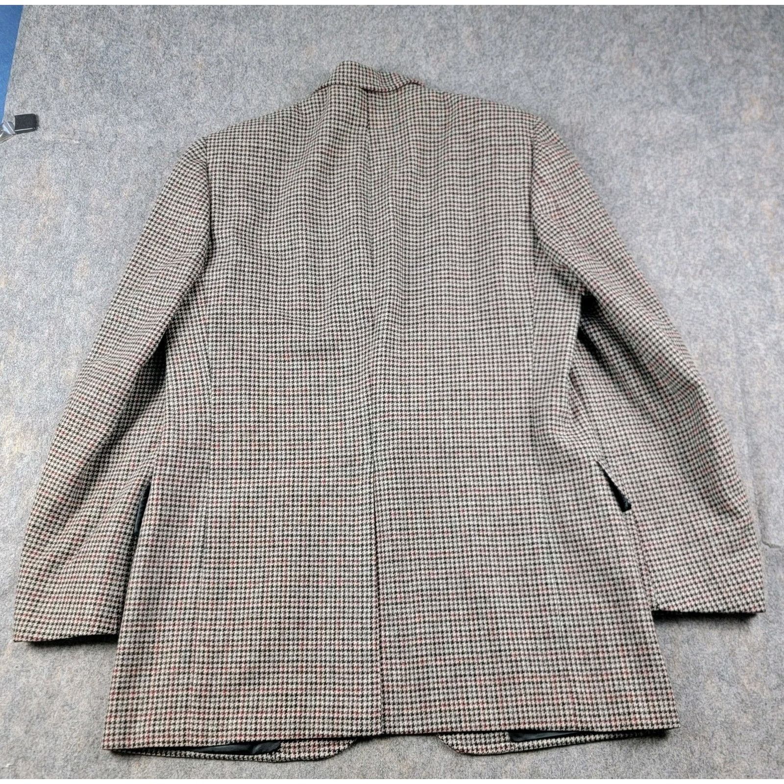Hart Schaffner Marx Hart Schaffner & Marx Houndstooth Wool Blazer Sport Coat Size 40L - 4 Thumbnail