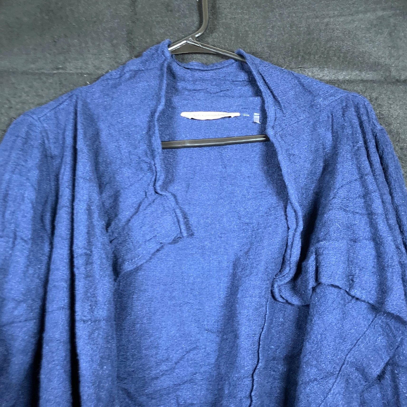 Soft Surroundings Soft Surroundings Sweater Cardigan Open Front Waterfall Blue M Women's Knit Open-Knit Casual Workwear Winter Fall Ethnic Style Regular Size M / US 6-8 / IT 42-44 - 2 Thumbnail