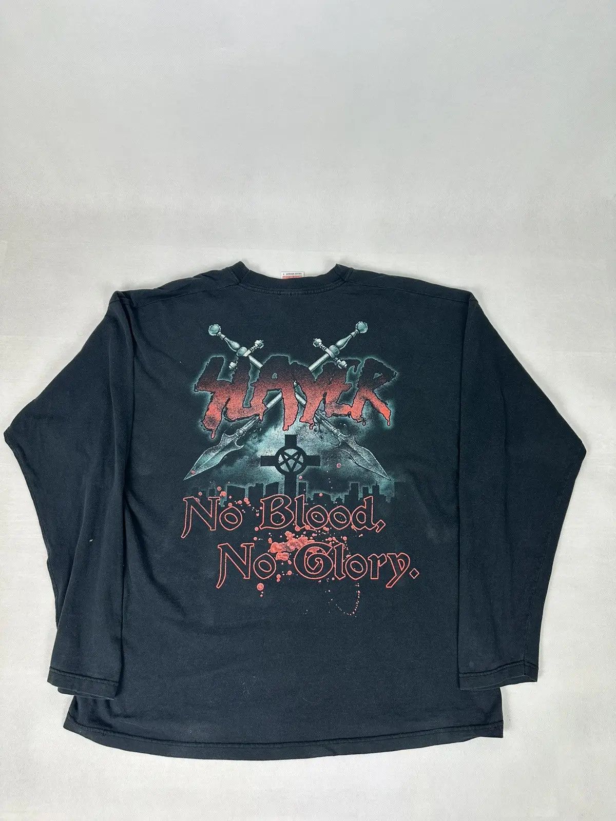 Band Tees × Slayer × Vintage Slayer No Blood No Glory Vintage 90s L/s Tee Size US XL / EU 56 / 4 - 7 Thumbnail