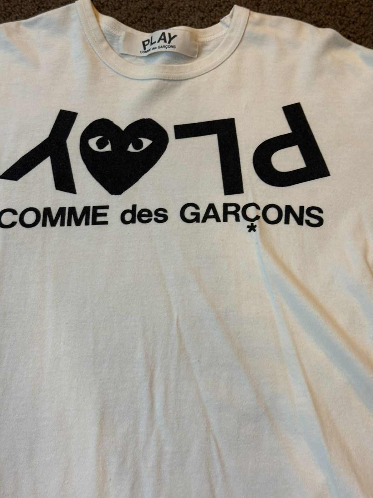 Comme des Garcons Comme des Garçons (CDG) PLAY Inverted Text Logo T-Shirt Size US L / EU 52-54 / 3 - 2 Thumbnail