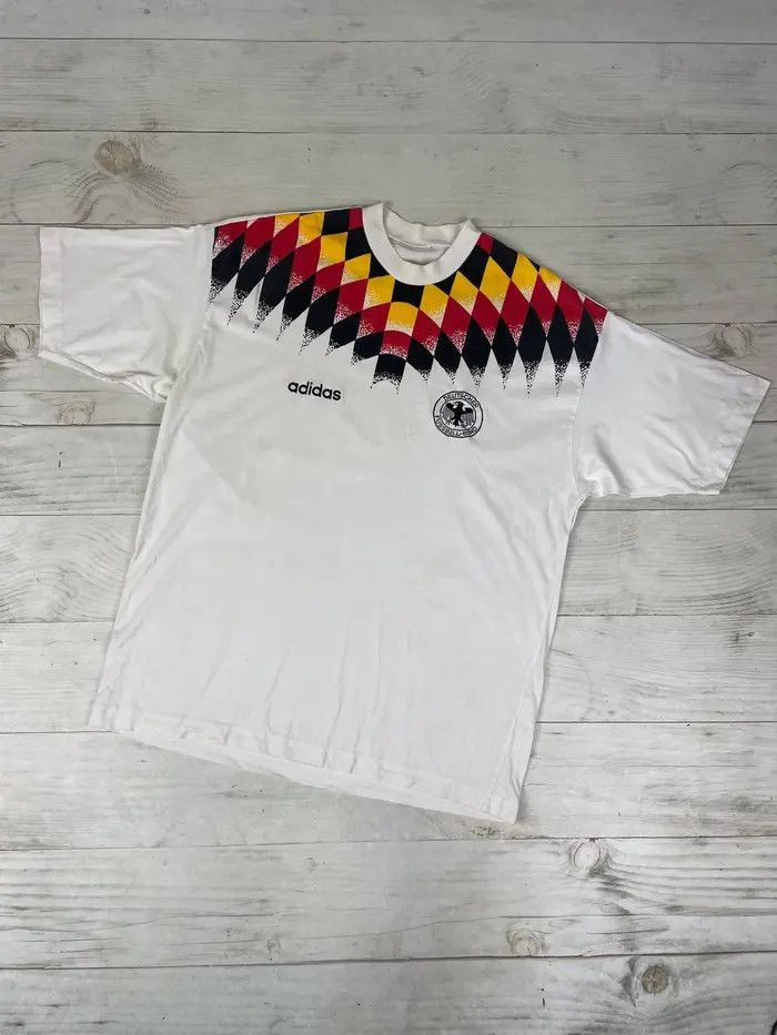 Adidas Vintage Adidas Germany 1994 1996 Training T-Shirt Jersey Size US L / EU 52-54 / 3 - 1 Thumbnail