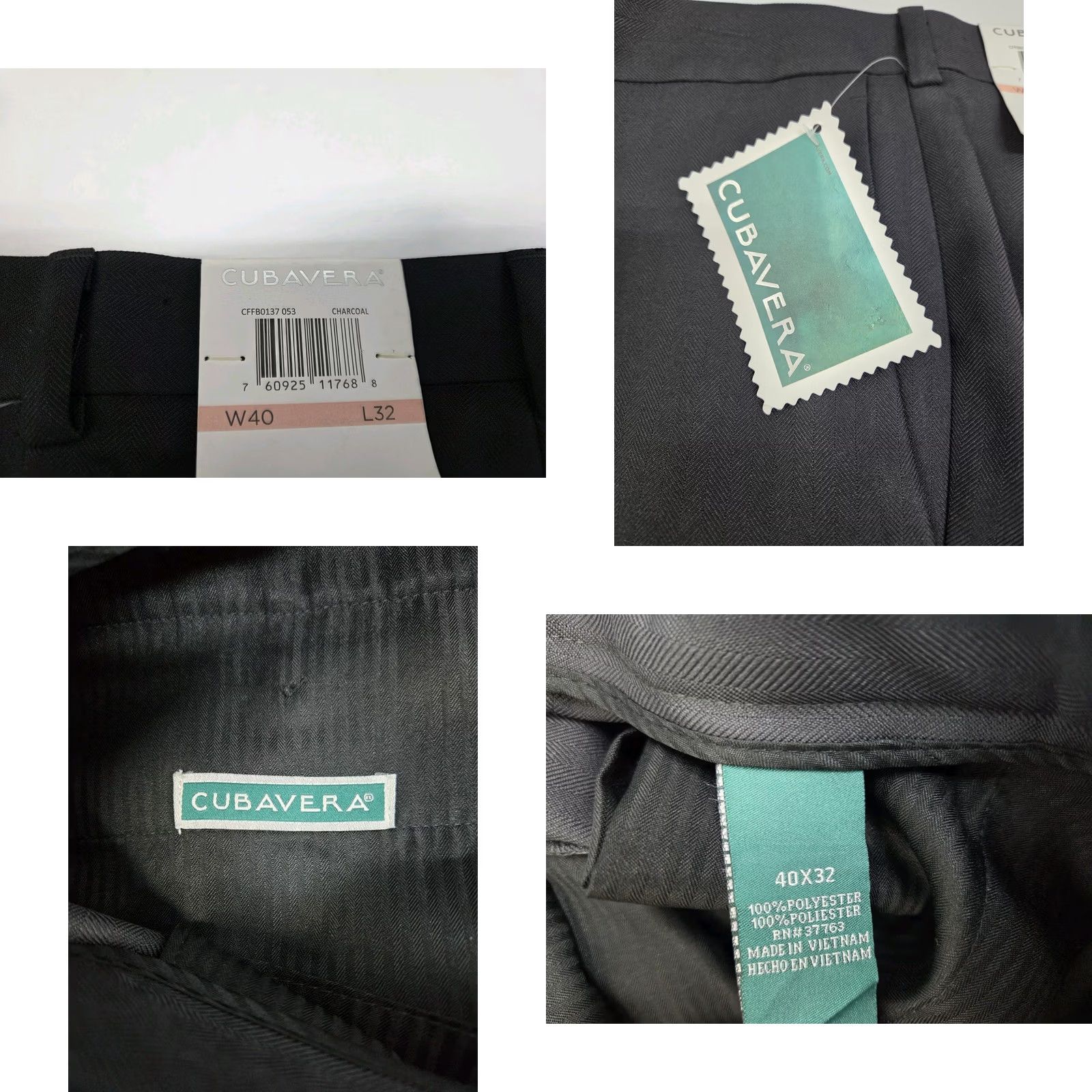 Cubavera Cubavera Mens Charcoal Dress Pants Size 40/32 Polyester Flat Front Straight Leg Regular Fit Knit 7526 Pants Men Dress Size US 40 / EU 56 - 8 Thumbnail