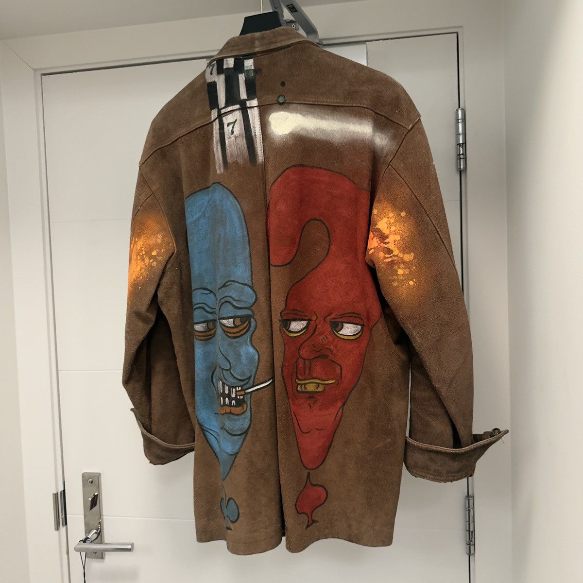 美品 Stussy WALES BONNER LEATHER VARSITY M Stussy x Wales Bonner Leather Varsity Jacket - Size Large - Brown