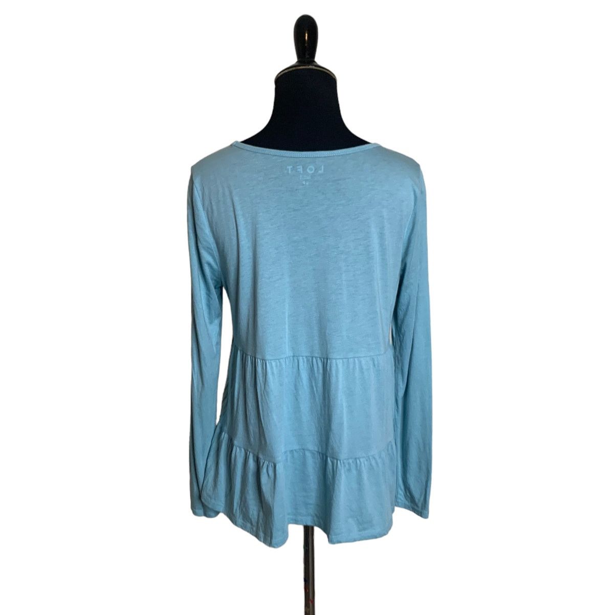 Loft LOFT Blue Long Sleeves Tiered Top Size S Size S / US 4 / IT 40 - 2 Thumbnail