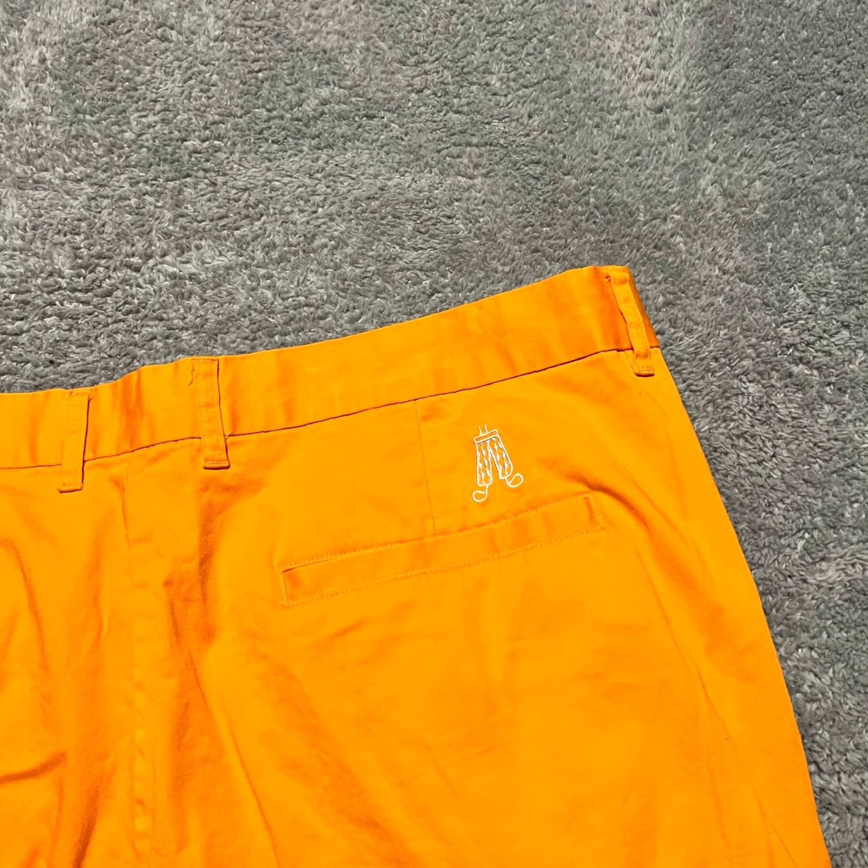 Vintage Royal & Awesome Golf Shorts Mens 44 Orange Loud Funky Chino | Orange | 44 | Big & Tall | Men Size US 44 / EU 60 - 4 Thumbnail