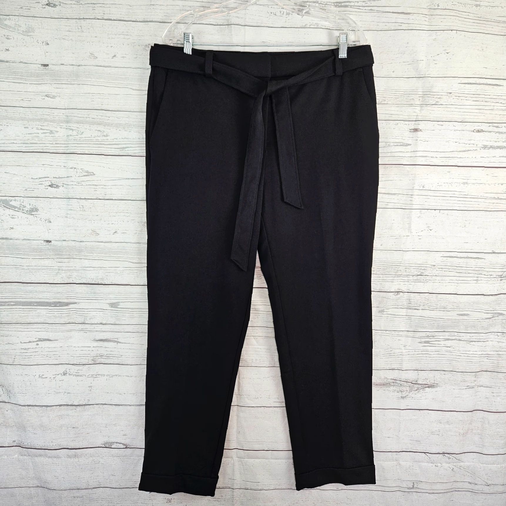 Loft Ann Taylor LOFT Womens The Devlin Slim Ankle Pants Sz 12 Black High Rise Size 34" / US 12 / IT 48 - 2 Thumbnail