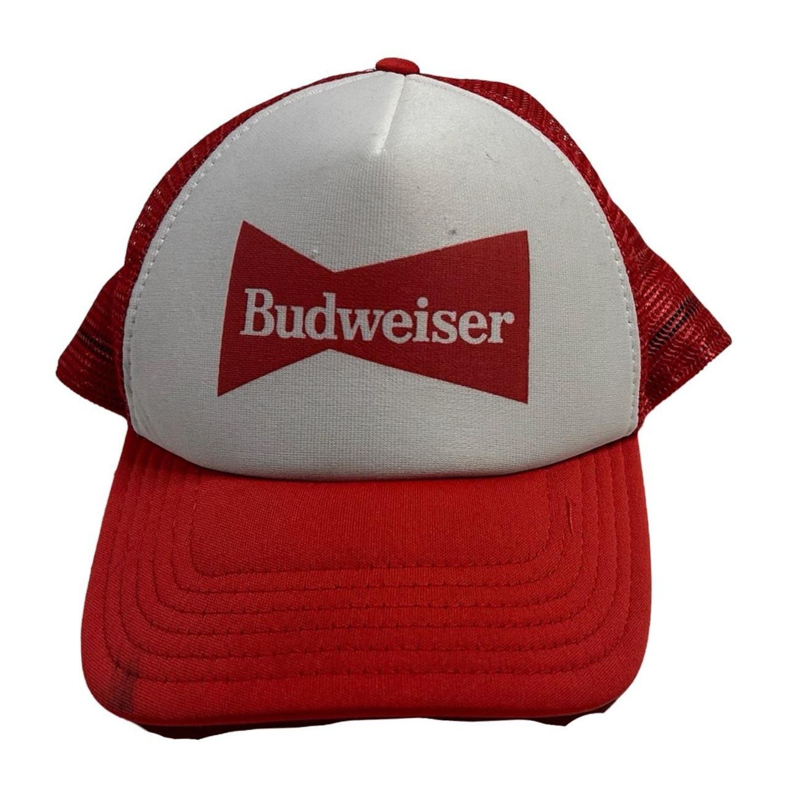 Budweiser Vintage budweiser trucker hat red white Size ONE SIZE - 1 Thumbnail