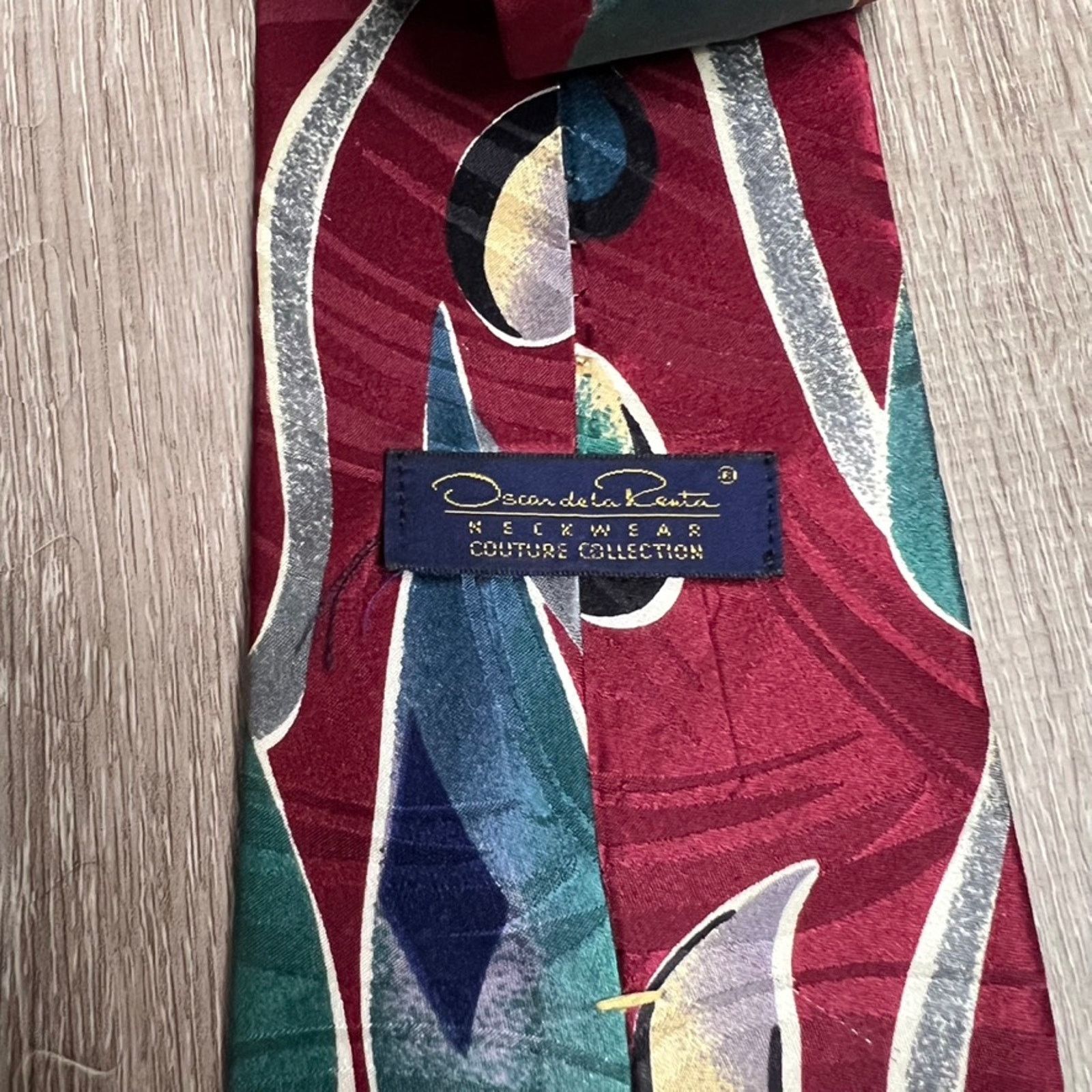 Oscar De La Renta Oscar de la Renta Men's Silk Tie Multicolor Geometric Size ONE SIZE - 3 Thumbnail
