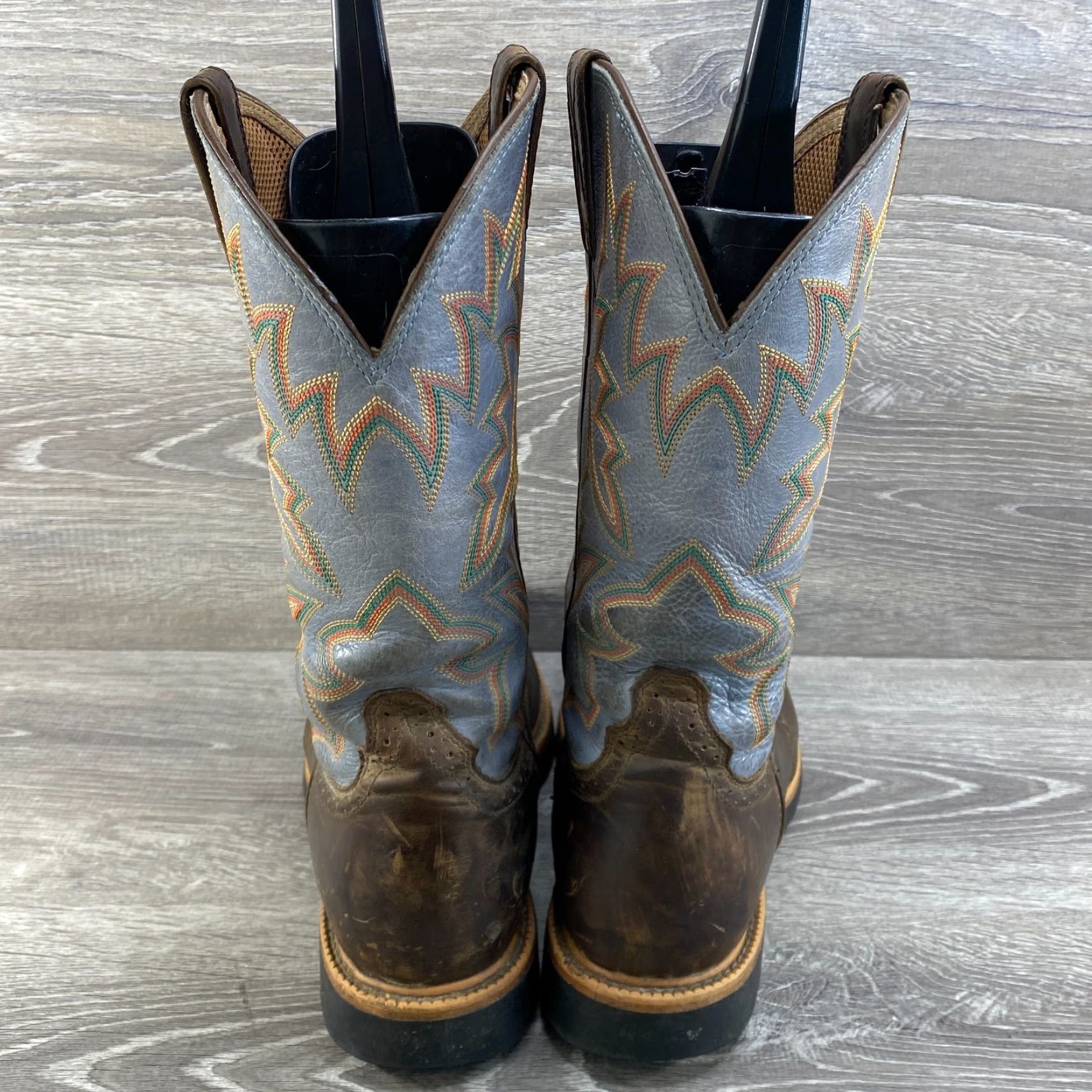 Twisted X Twisted X Mens 10.5 D Brown Blue Leather Cowboy Boots Steel Toe Western Work Size US 11 / EU 44 - 7 Thumbnail