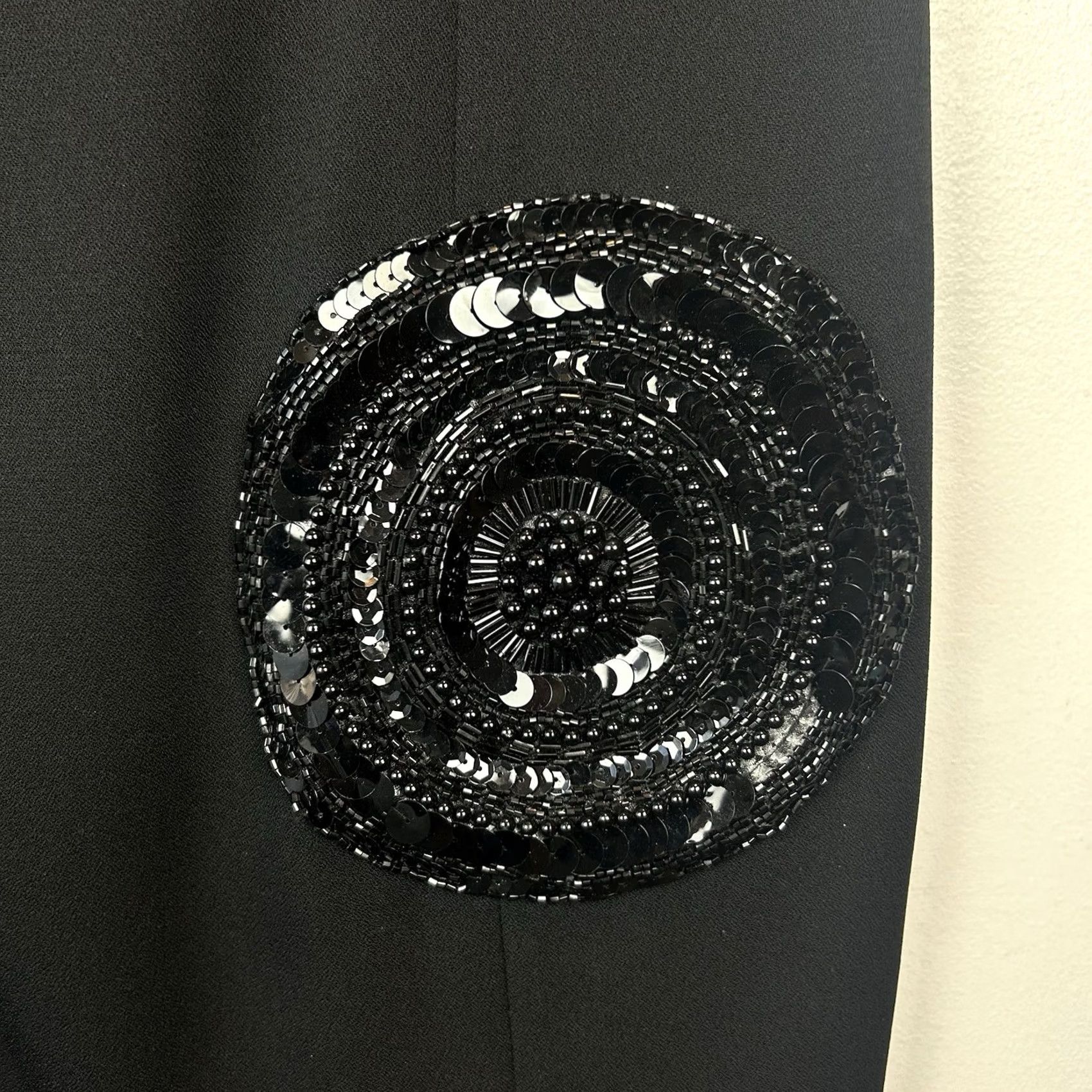 Vintage VINTAGE Warren Petites Dress Womens 8 80s Black Sequin Knee Cocktail Event Size M / US 6-8 / IT 42-44 - 4 Thumbnail
