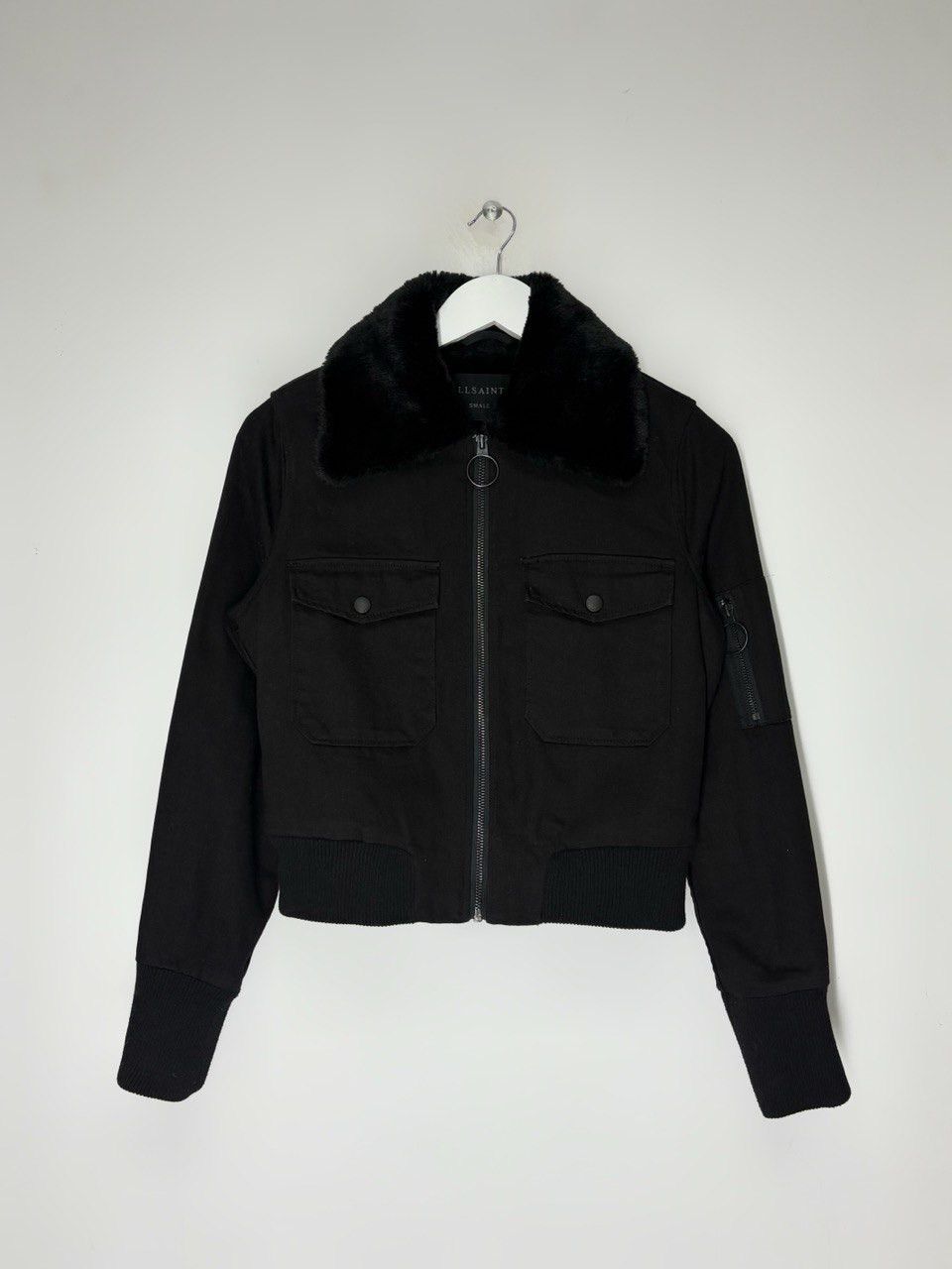 Allsaints All Saints North Denim Jacket Faux Fur Collar & Lining Size S / US 4 / IT 40 - 1 Thumbnail