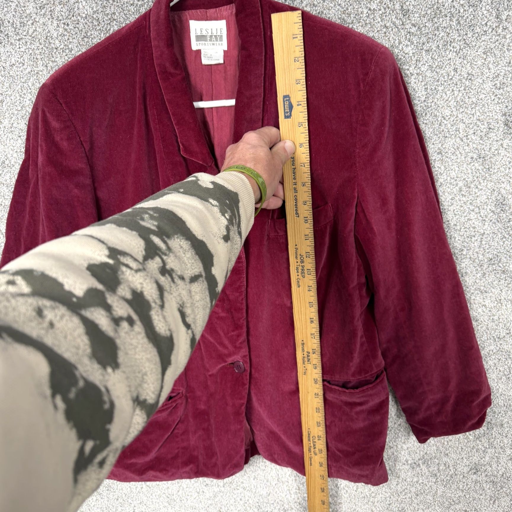Vintage VINTAGE Leslie Fay Velvet Blazer Women's 8 Red Notch Lapel One-Button 80s 90s Dark Academia Preppy blazer jacket Size M / US 6-8 / IT 42-44 - 2 Thumbnail