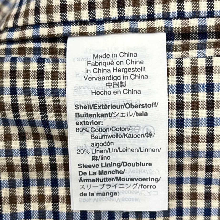 J.Crew J. CREW Ludlow Somelos Sport Blazer Mens 40R Slim Brown Plaid Linen Unstructured Jacket Size 40R - 5 Thumbnail