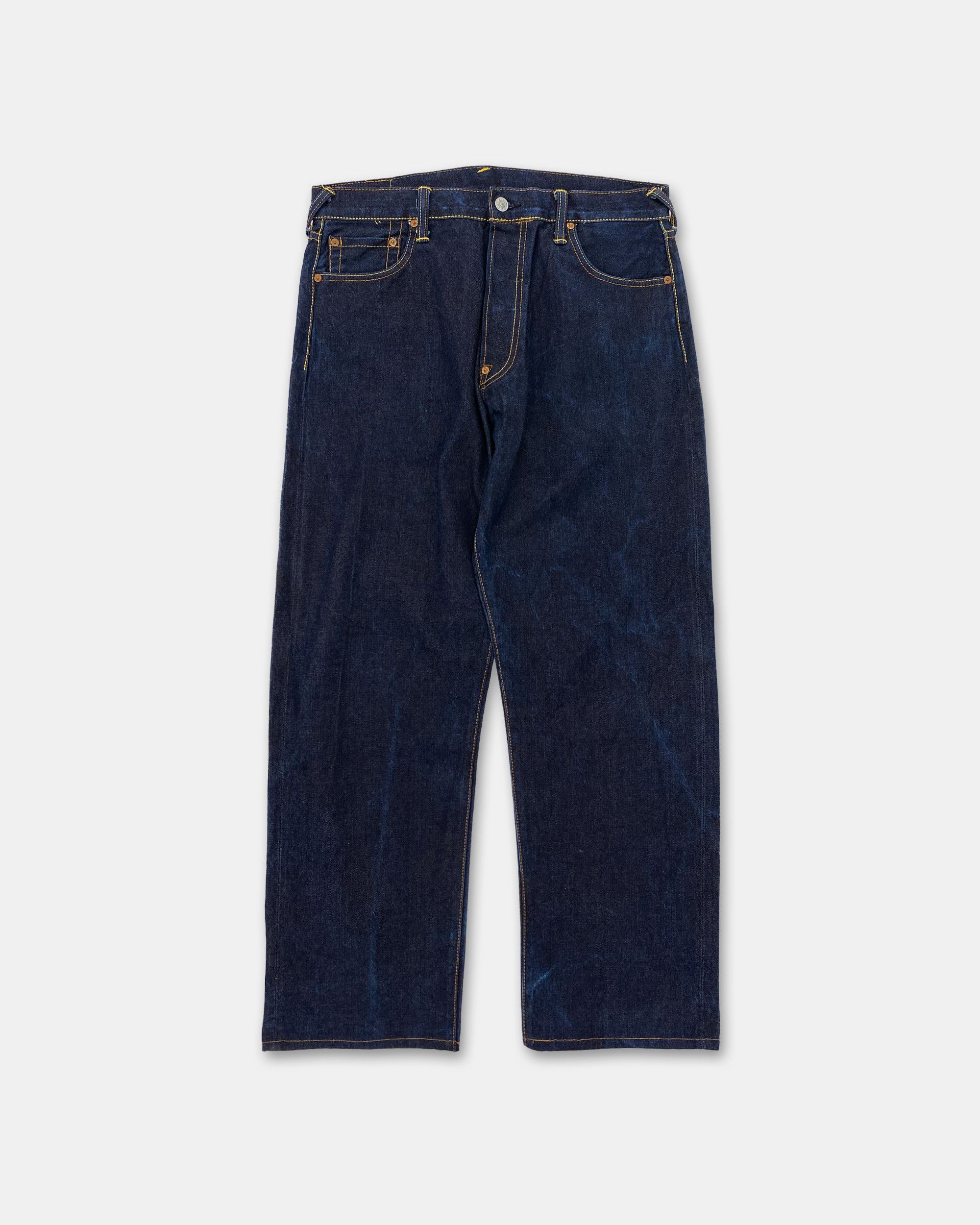 Evisu 1990s Big Yellow Logo Selvedge Denim Size US 34 / EU 50 - 2 Thumbnail