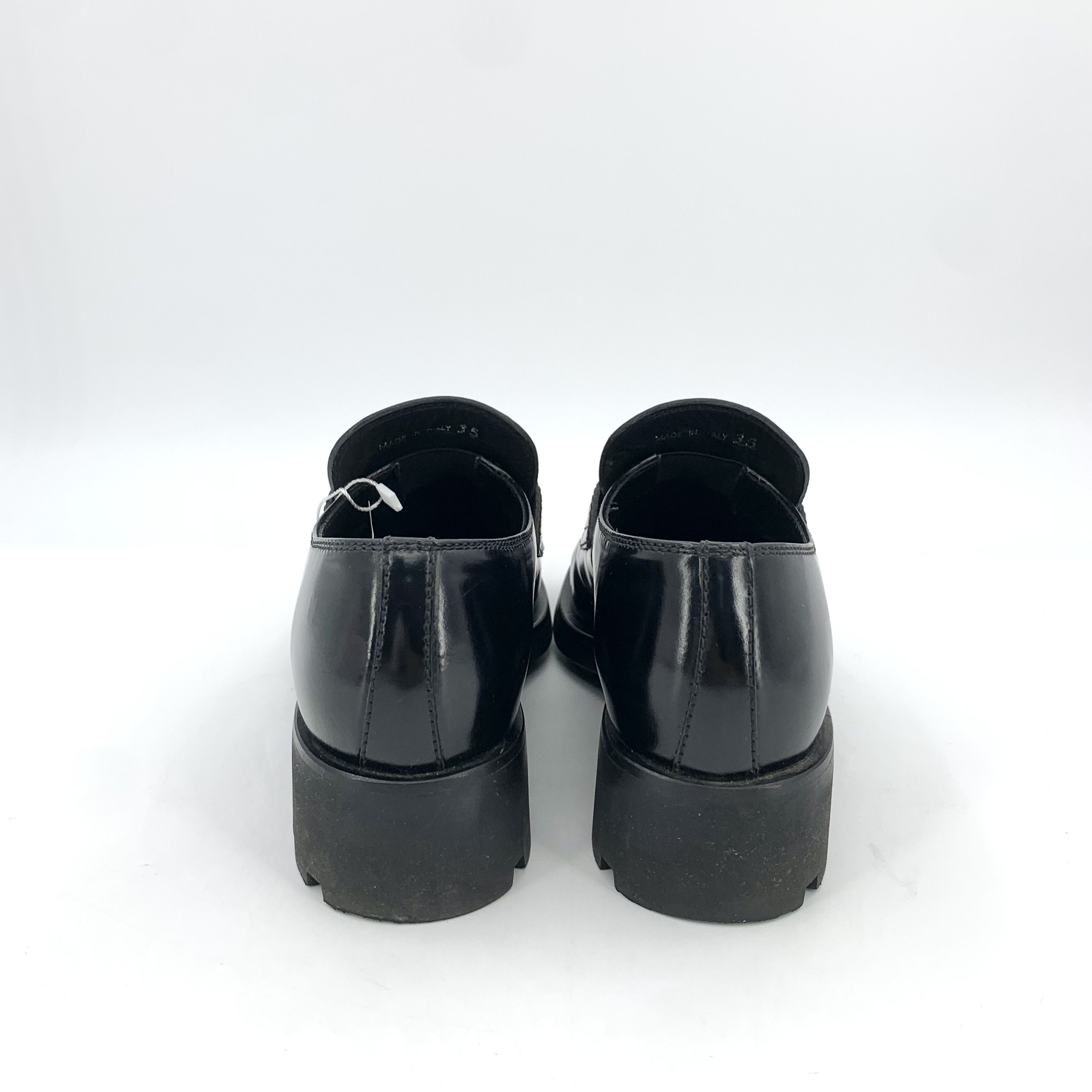 Prada Prada Black Leather Triangle Loafers (Size 35) Size US 5 / IT 35 - 7 Thumbnail