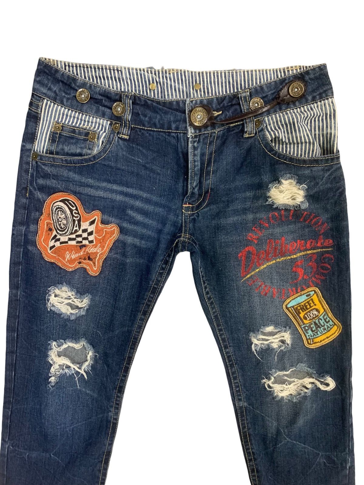 If Six Was Nine × Japanese Brand × Le Grande Bleu (L.G.B.) Vintage Japanese Original Jeans Distress Short Jeans Size US 31 - 4 Thumbnail