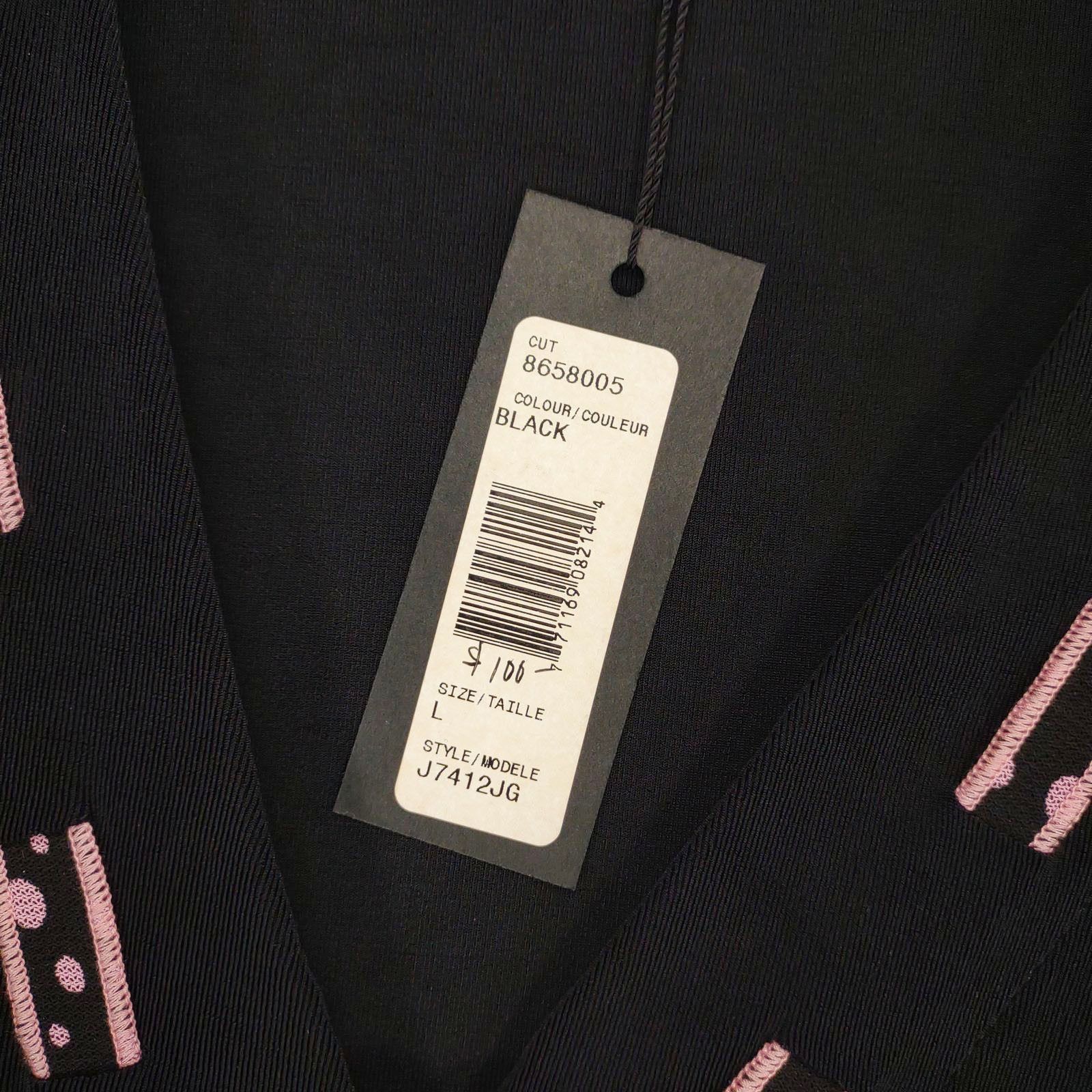 Other NWT Picadilly Sz L Black Pink Ribbon Trim 1-Button Cardigan Size L / US 10 / IT 46 - 5 Thumbnail