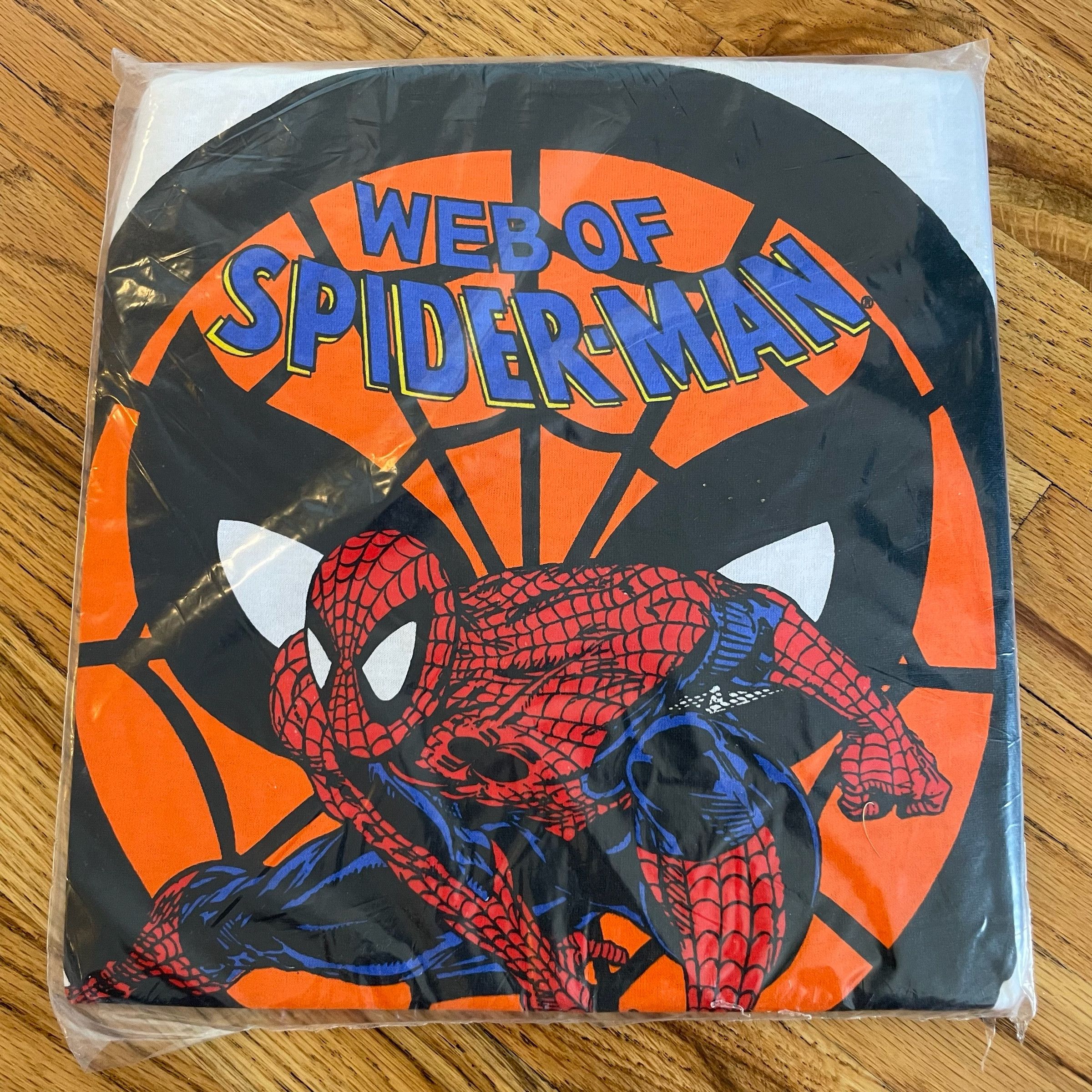 image of Fruit Of The Loom x Marvel Comics Vintage 1989 Spiderman Deadstock Sealed XL Marvel Comics Tee in W