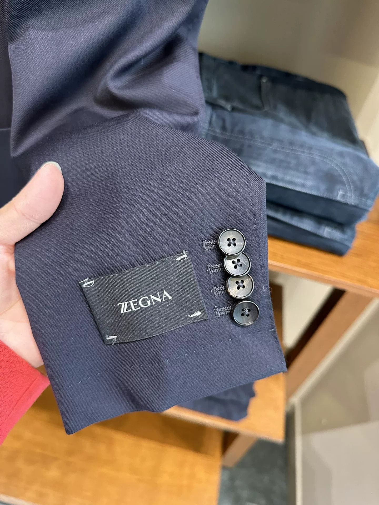 Ermenegildo Zegna Zegna Men's Dark Blue Wool Suit Size US S / EU 44-46 / 1 - 4 Thumbnail