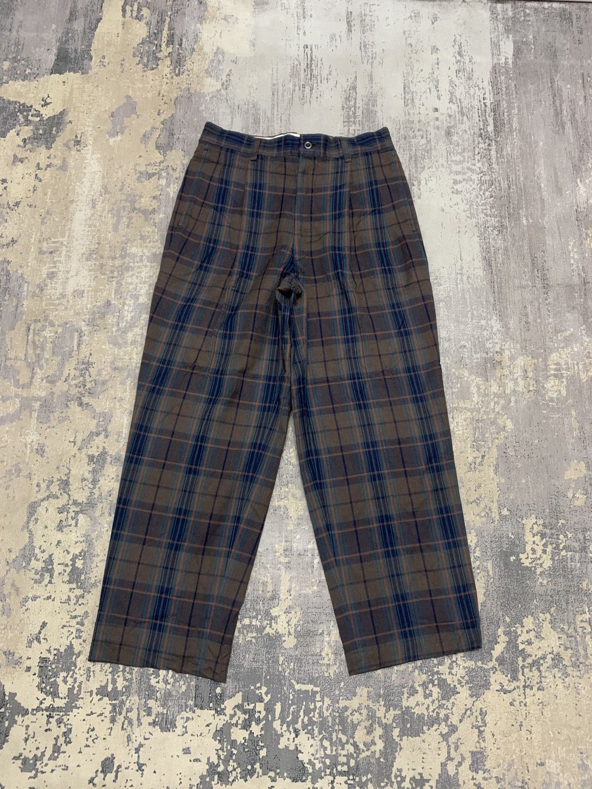 Vintage Japanese Brand Plaid Checkered Pants
