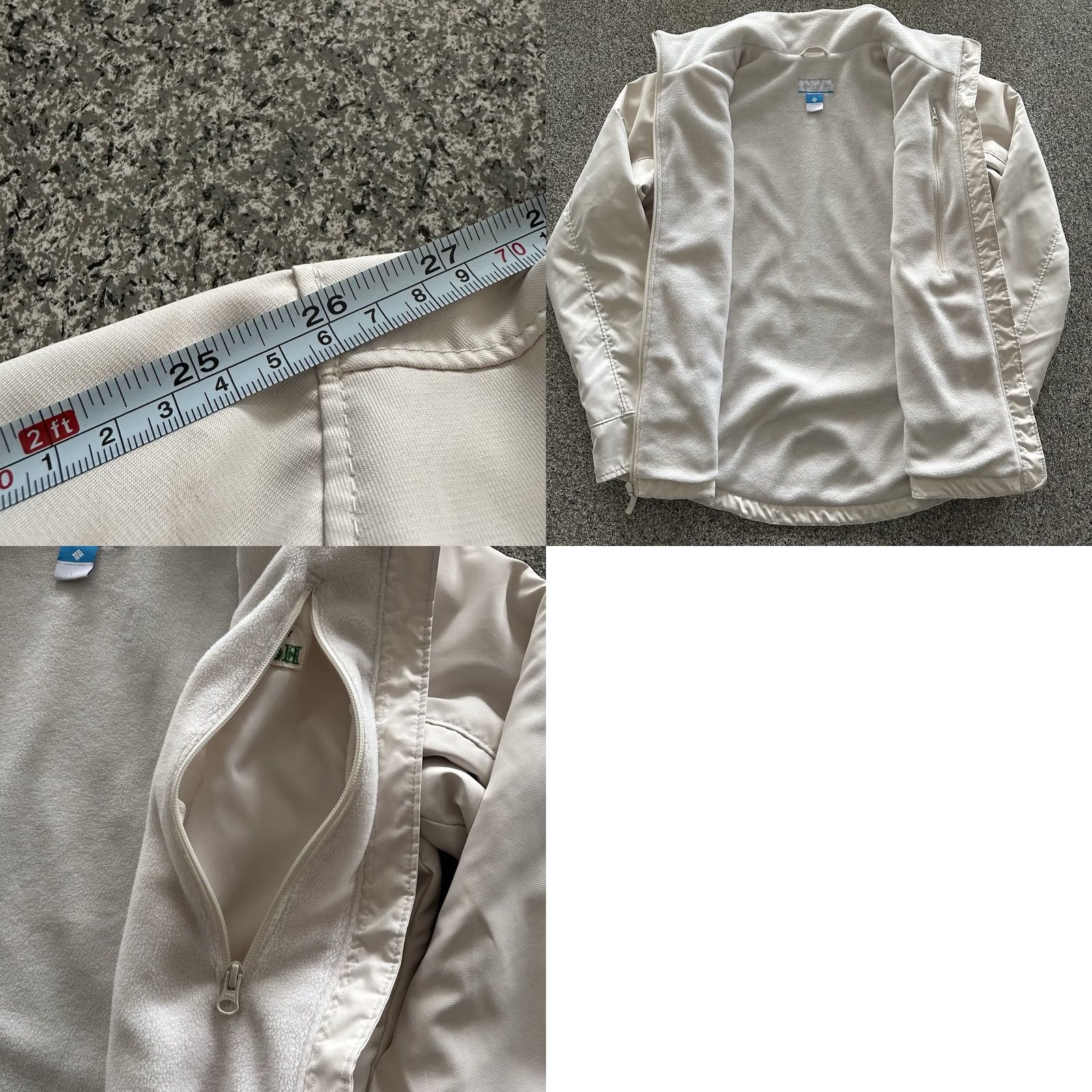 Vintage Columbia Women’s L Soft Shell Jacket Full Zip Ivory 100% Polyester Fleece Lined - Basic Jacket, Casual Climate Size L / US 10 / IT 46 - 8 Thumbnail