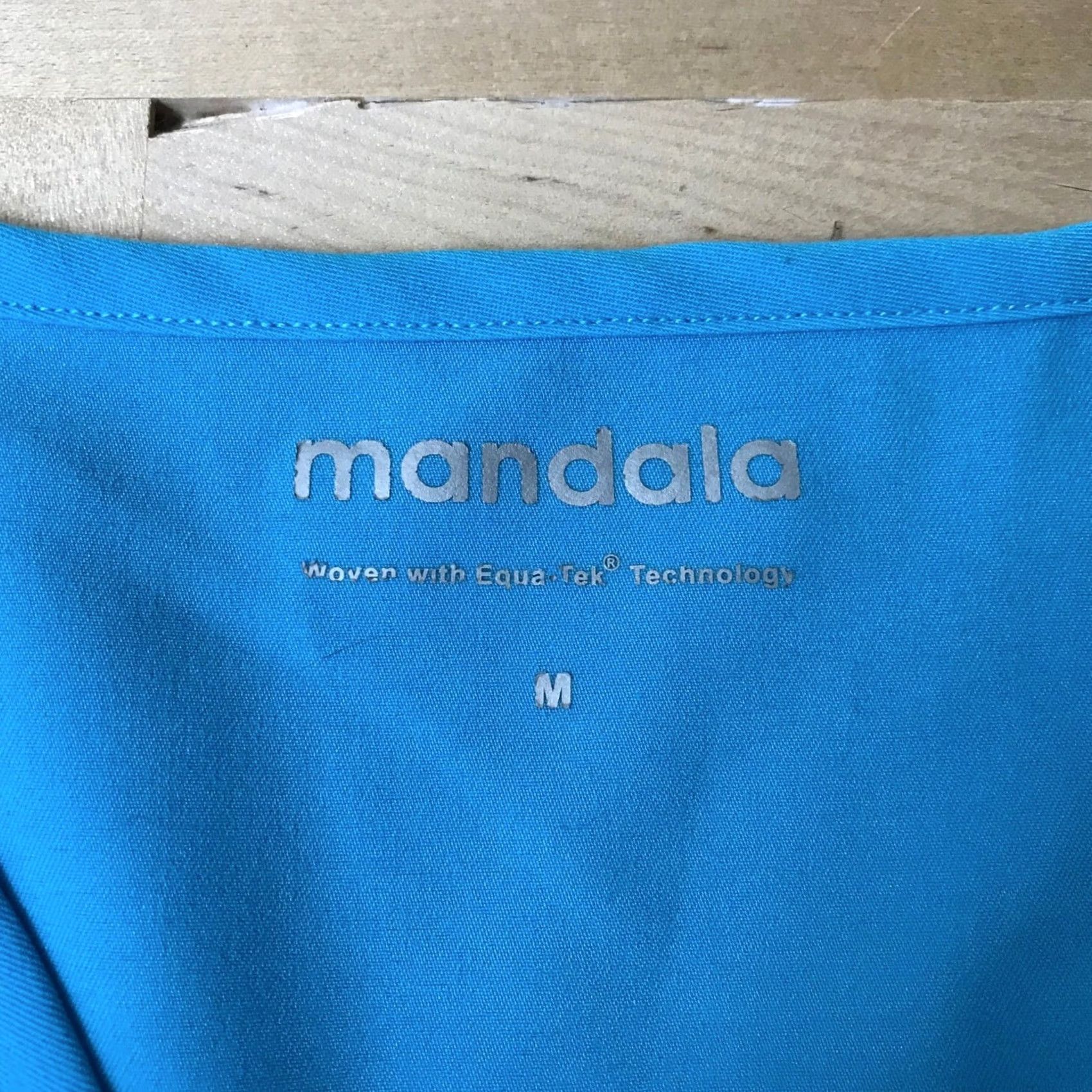 Vintage Mandala Blue V Neck Scrub Top Woven Equa Tek Technology Size M Women Size M / US 6-8 / IT 42-44 - 7 Thumbnail