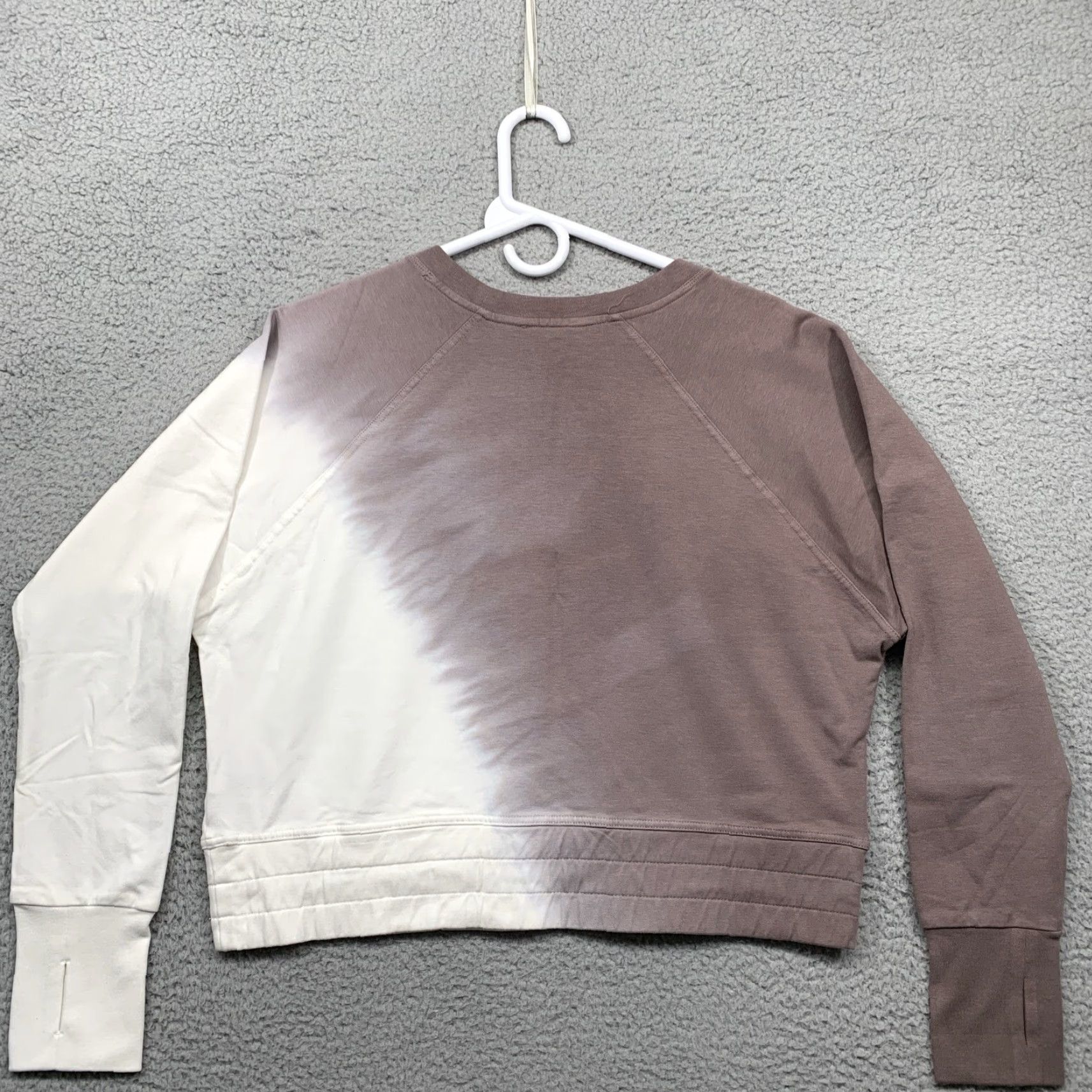 Vintage Joy Lab Cropped Sweatshirt Women's Mocha & Cream Size S Thumb Holes NWT NWT Size S / US 4 / IT 40 - 2 Thumbnail