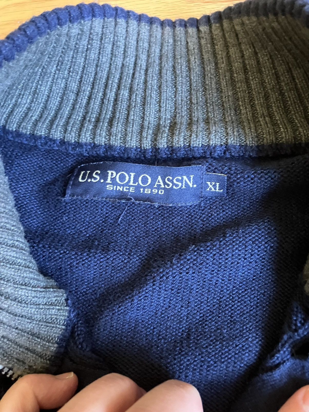 Polo Ralph Lauren Polo Ralph Lauren Dark Blue 1/4 zip cable knit sweater sz XL Size US XL / EU 56 / 4 - 4 Thumbnail