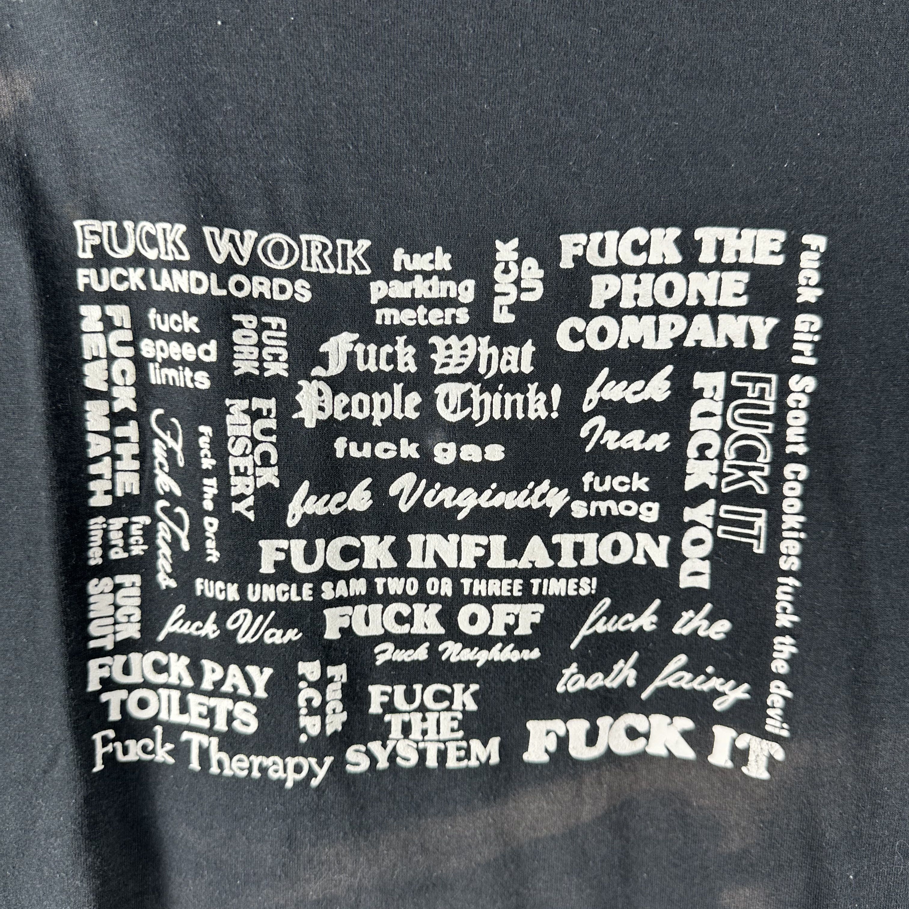 Vintage ​​​​Vintage 80s F*ck Everything Humor Typography T-shirt Size US L / EU 52-54 / 3 - 2 Thumbnail