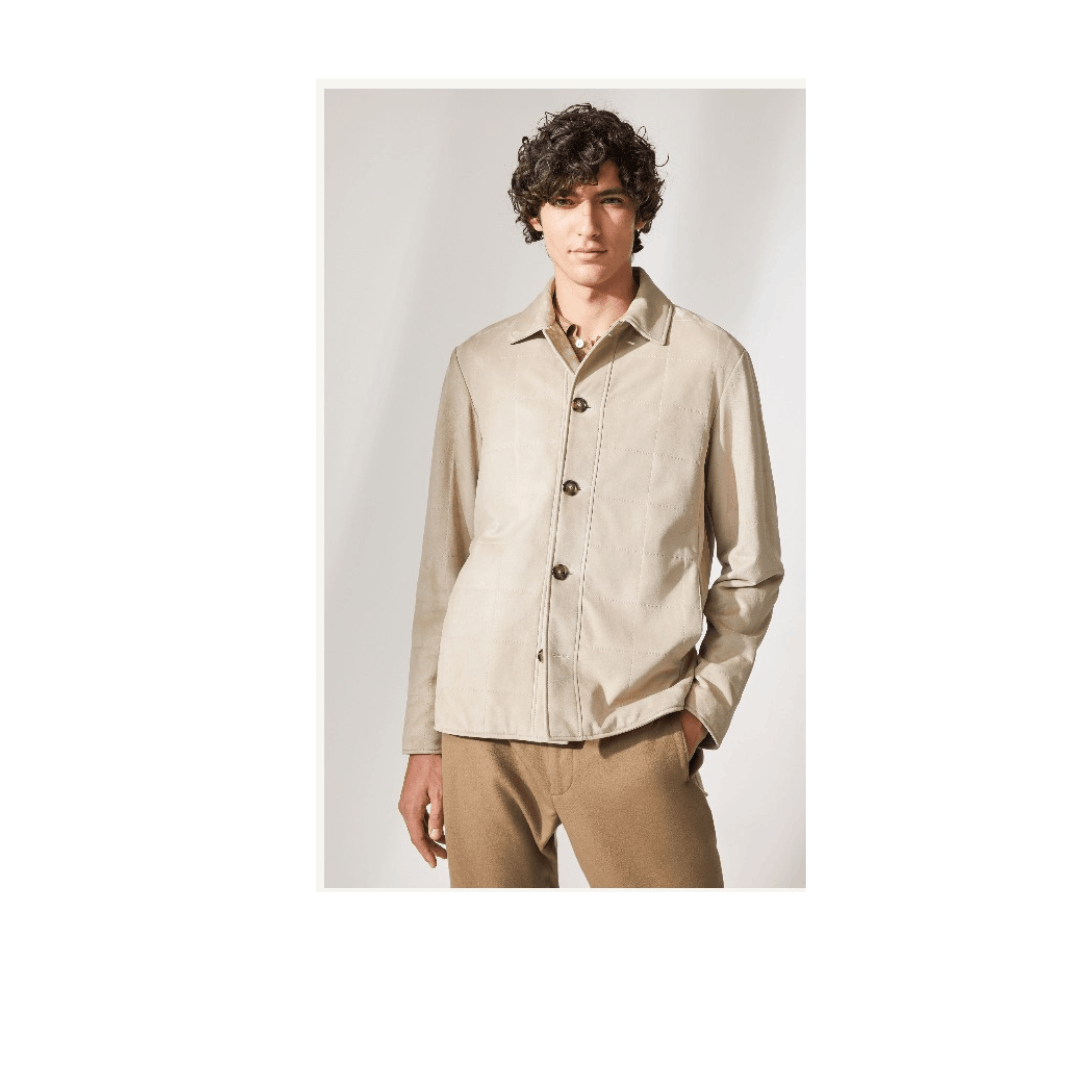 Loro Piana o1srvl11e1224 Quilted Shirt Bomber Jacket in Cream Size US XL / EU 56 / 4 - 2 Thumbnail
