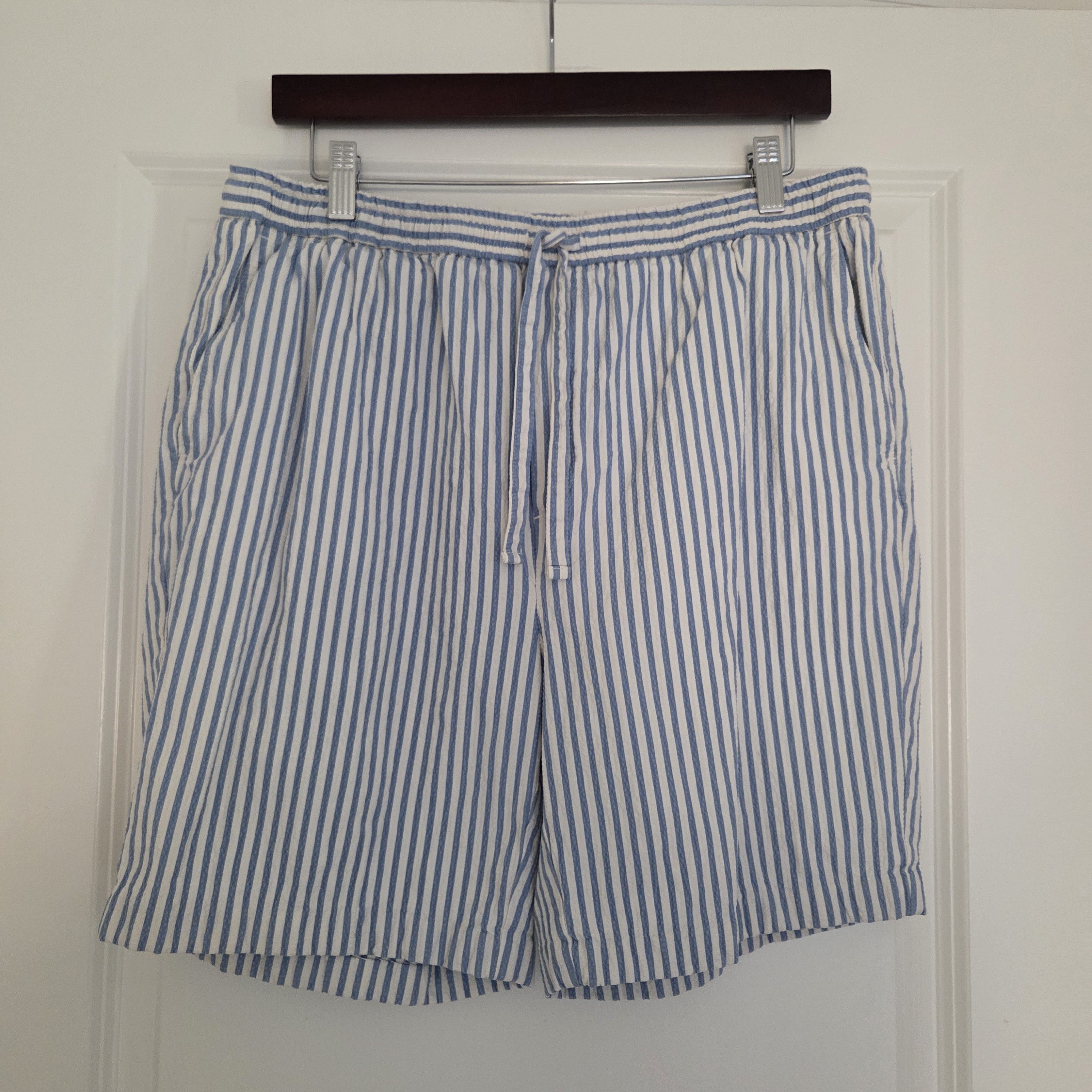 Other Cavour blue/white seersucker drawstring shorts Size US 32 / EU 48 - 1 Thumbnail
