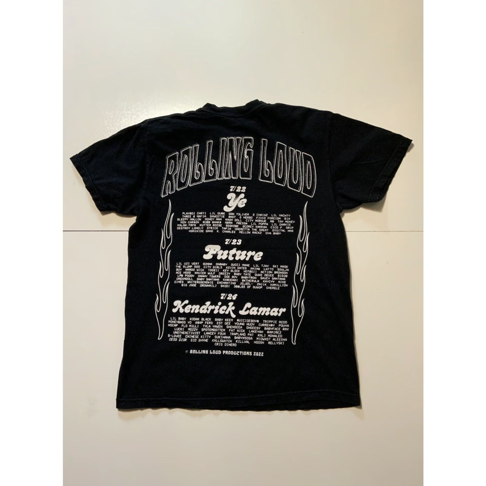 Vintage VINTAGE Rolling Loud T-Shirt Men Black Size M Kanye Playboi Carti Kendrick Lamar Lineup Sz. M Mens Size US M / EU 48-50 / 2 - 2 Thumbnail