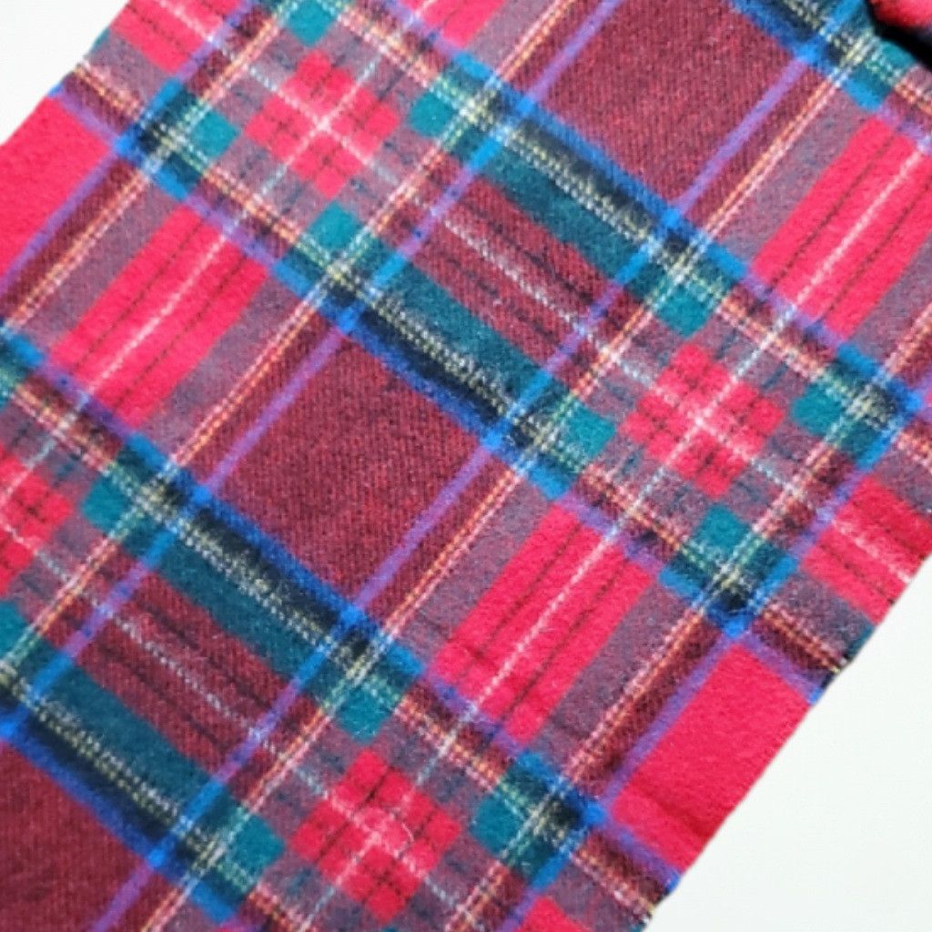 Other Clubfellow 50x11" Scarf Vintage Red Blue Plaid 100% Lambswoo Size ONE SIZE - 7 Thumbnail
