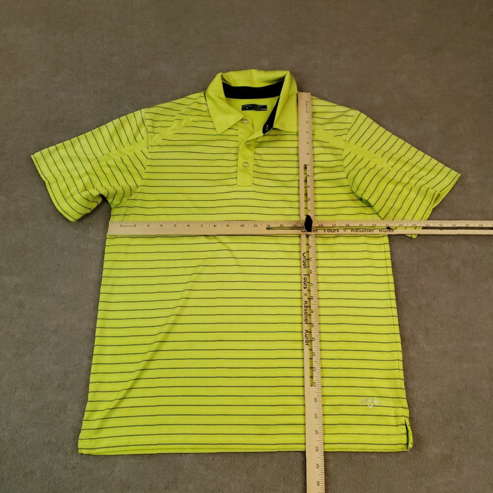 Callaway Callaway Golf Polo Shirt Mens Medium Yellow Black Striped Short Sleeve Stretch Size US M / EU 48-50 / 2 - 2 Thumbnail