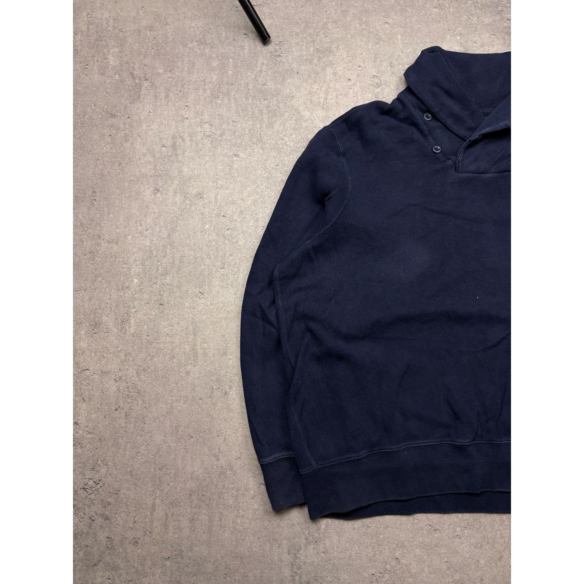 Polo Ralph Lauren Vintage Polo Ralph Lauren Shawl-Collar Sweatshirt in Navy Bl Size US XXL / EU 58 / 5 - 2 Thumbnail