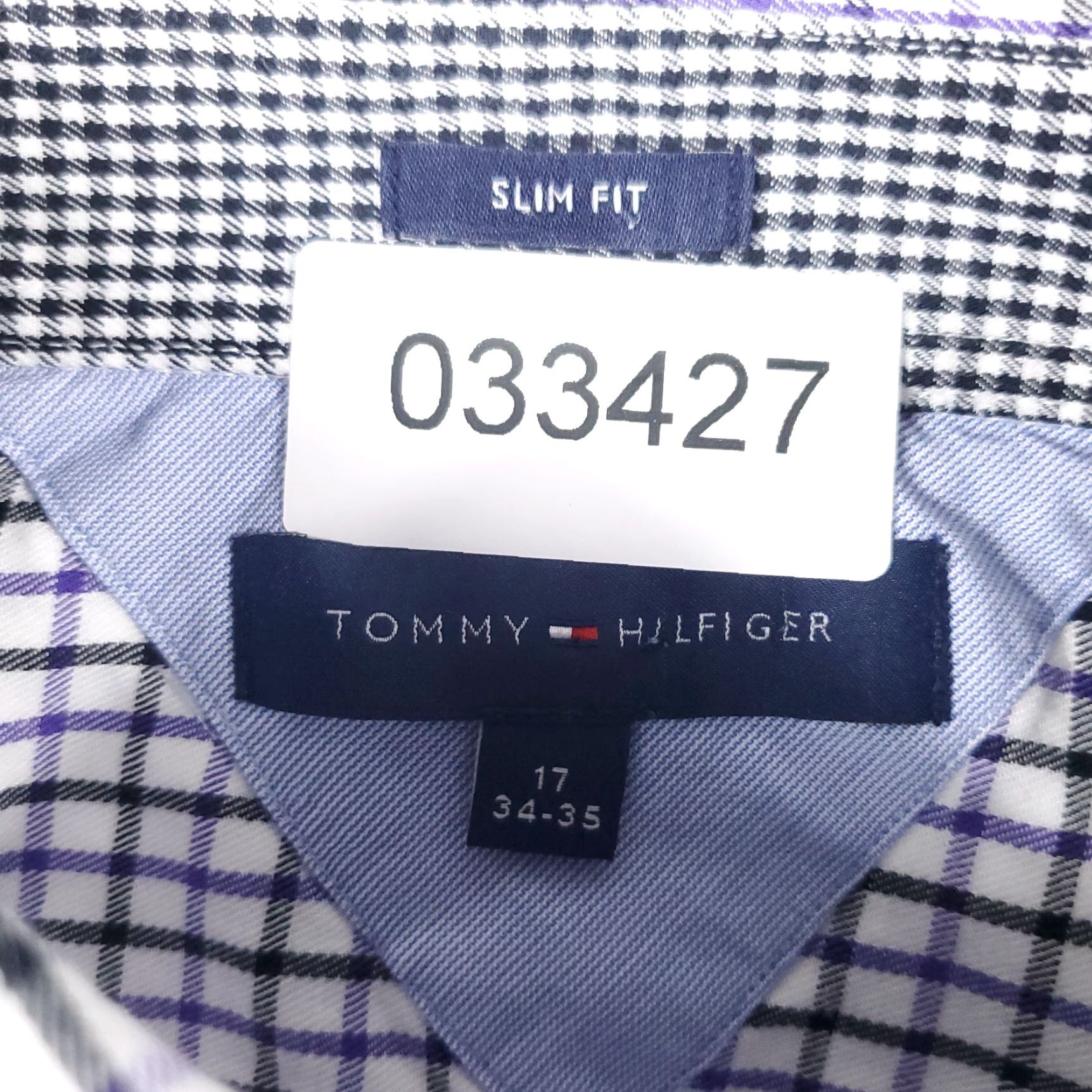 Tommy Hilfiger Tommy Hilfiger Dress Shirt Mens 17 Purple Check Button-Down Long Sleeve, 100% Cotton, Casual & Formal Ready, Regular Fit, Vintage? No Size 46R - 6 Thumbnail