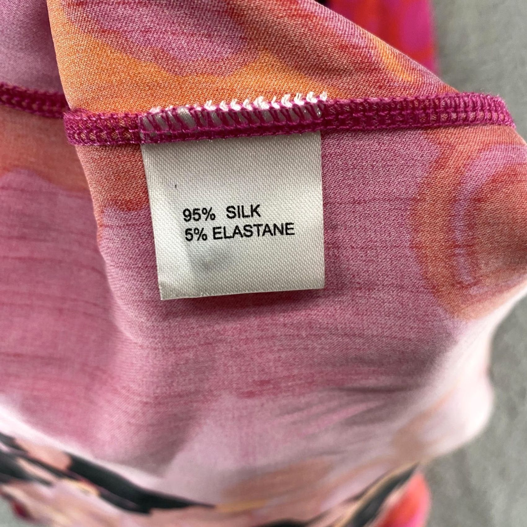 Vintage Anna Scholz Maxi Dress Womens 18 Pink Floral Silk Blend Long Sleeve Circle Neck Pullover Casual Party/Cocktail Size XXL / US 16-18 / IT 52-54 - 7 Thumbnail