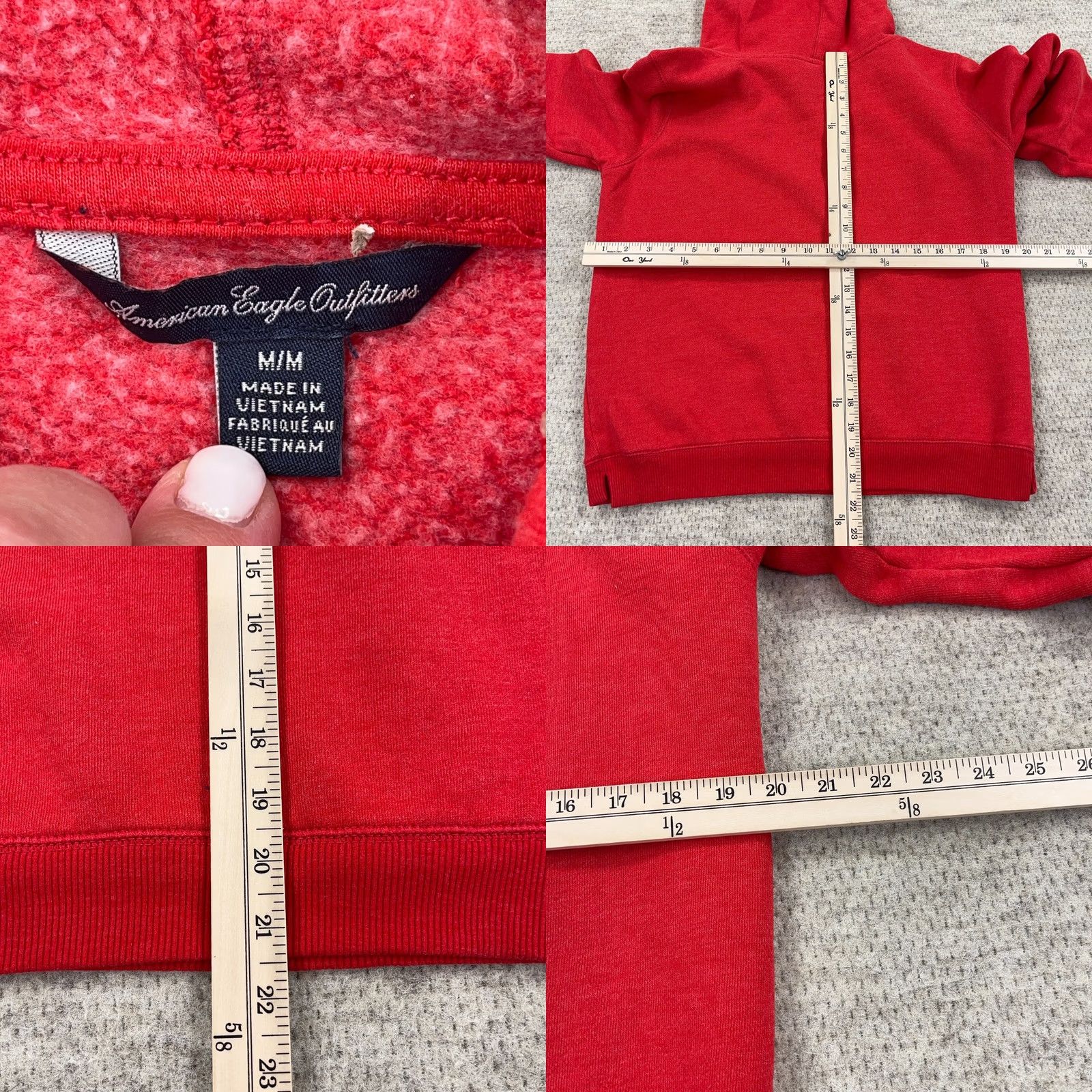 American Eagle Outfitters VINTAGE American Eagle Outfitters Hoodie Women M Red Pullover Sweatshirt 2000s Size M / US 6-8 / IT 42-44 - 8 Thumbnail
