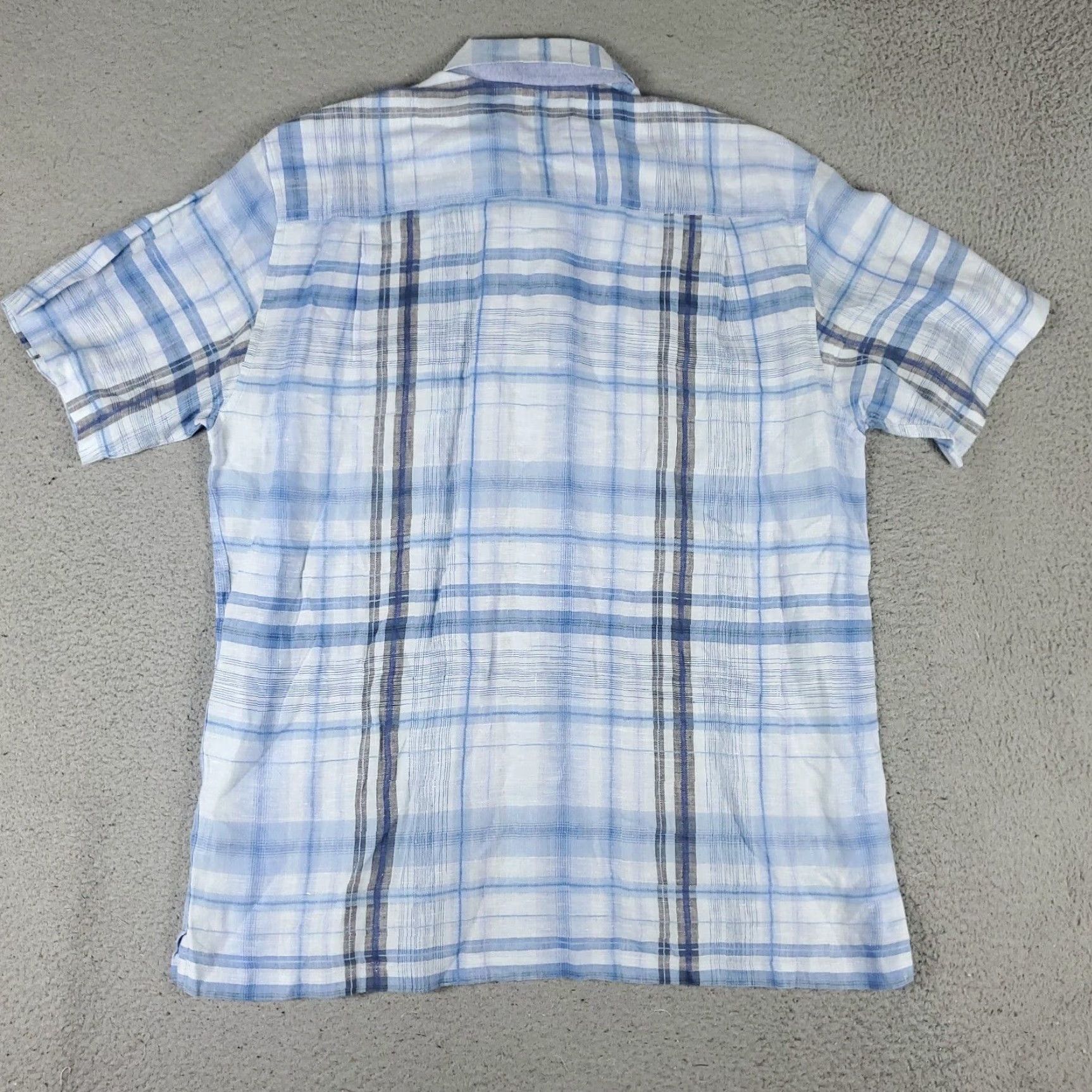 Tommy Bahama Tommy Bahama Shirt Mens M Blue Plaid Linen Button-Up Short Sleeve Hawaiian Aloha Beach Casual Shirt Mens Size US M / EU 48-50 / 2 - 3 Thumbnail