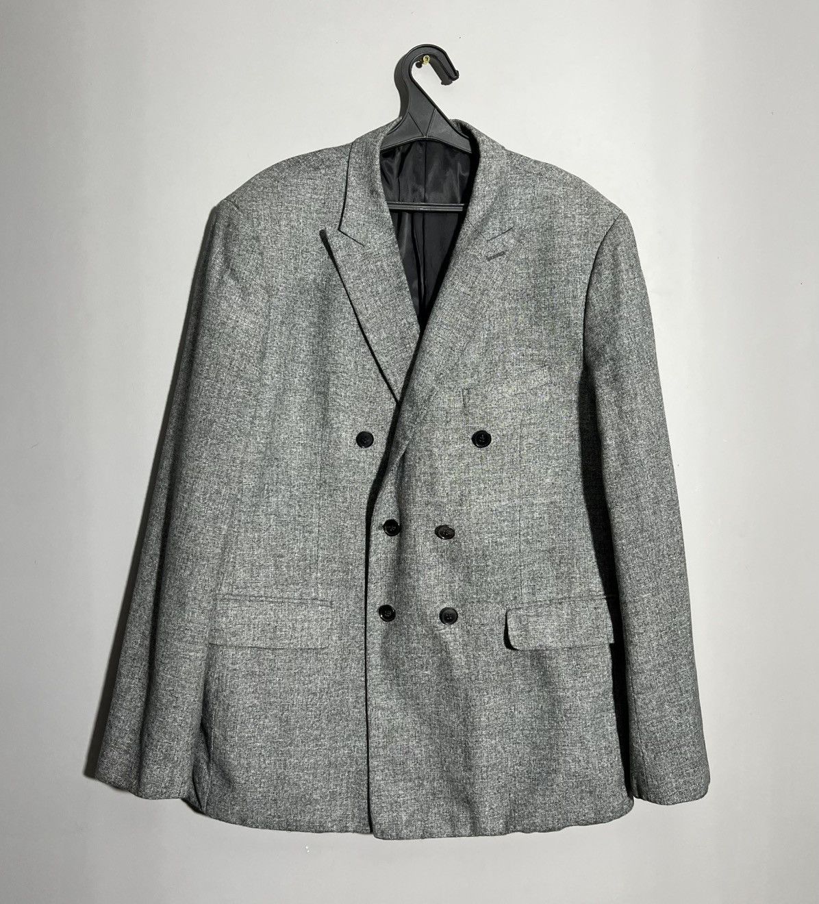 Reiss Reiss Gray Double-Breasted Blazer Jacket Size US M / EU 48-50 / 2 - 1 Thumbnail