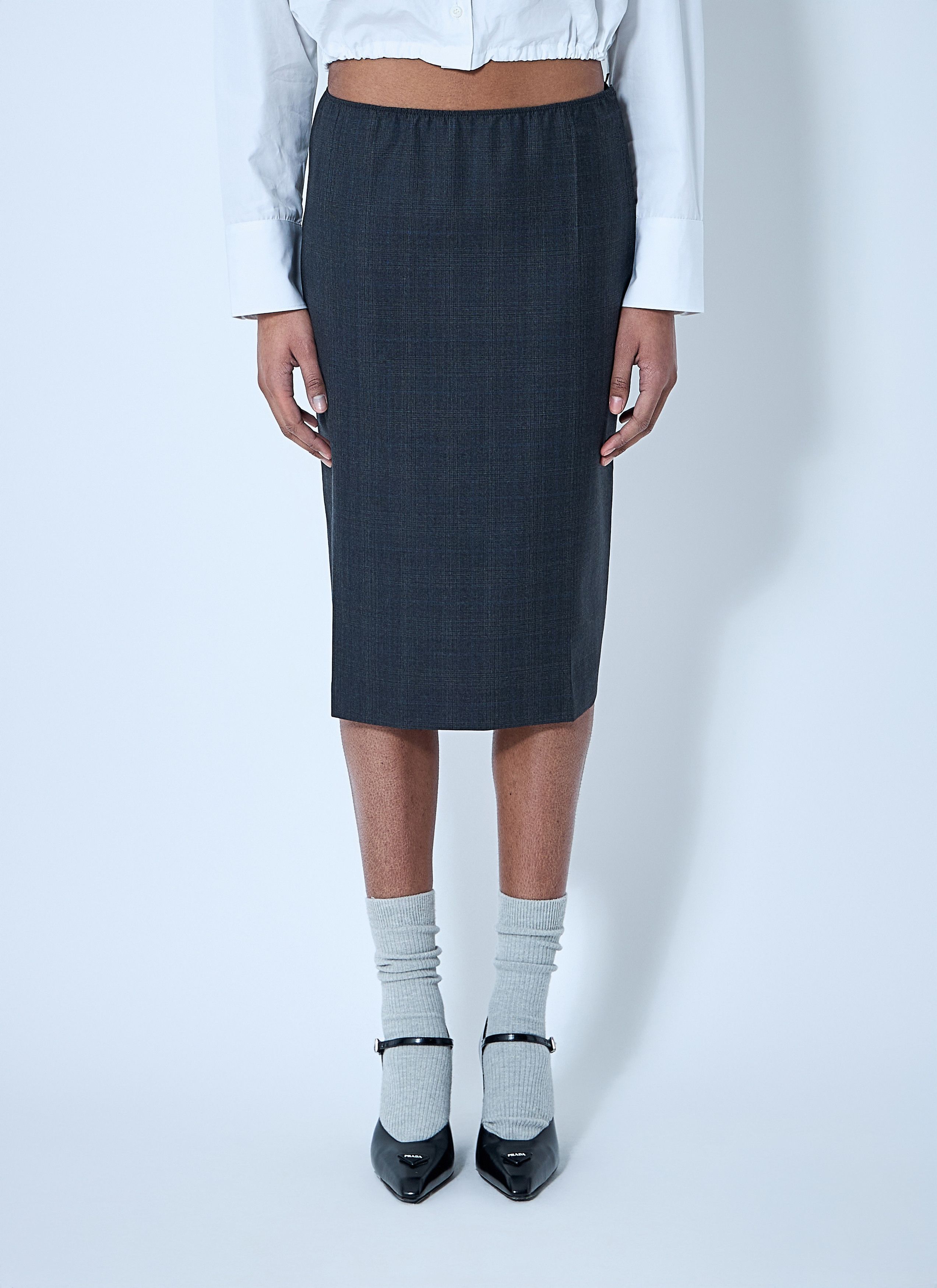 スカート PRADA MIDNIGHT BLUE WOOL SKIRT Prada Midnight Blue Wool Skirt | Grailed