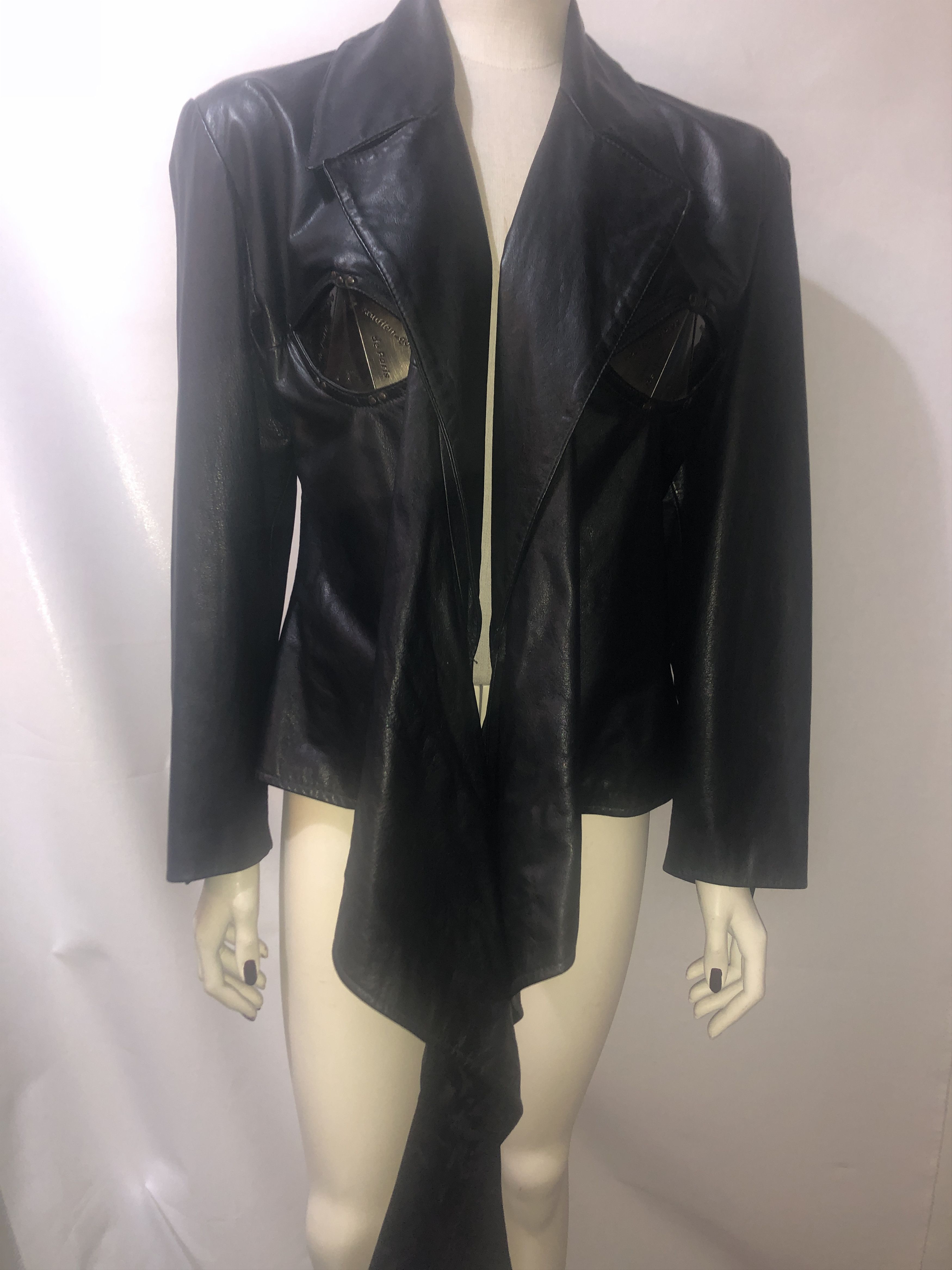 Calugi e Gianelli Metallic bra Bondage Leather Jacket Size L / US 10 / IT 46 - 13 Thumbnail