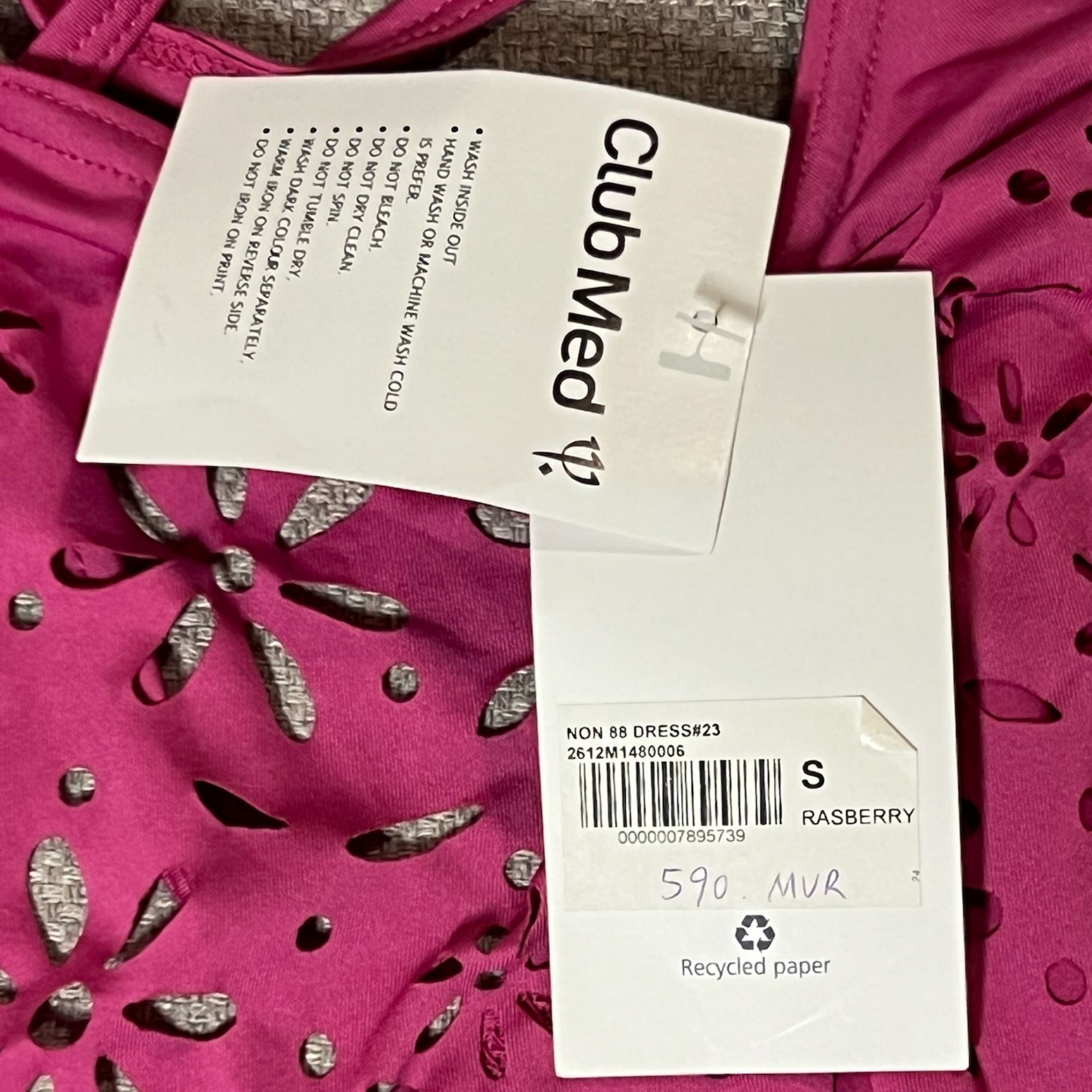 Other Club Med Ligne Non 88 Dress #23 Hot Pink Laser-Cut Floral De Size S / US 4 / IT 40 - 7 Thumbnail