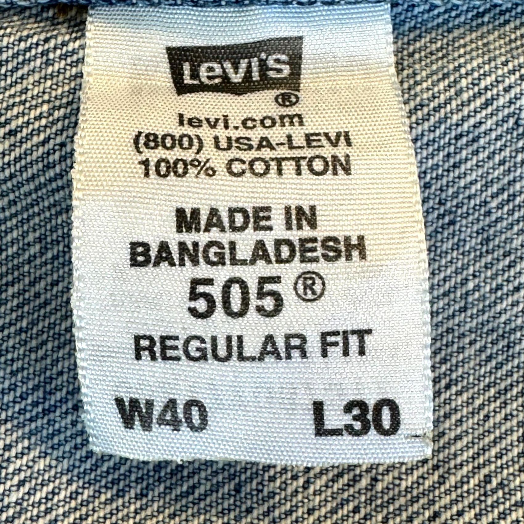 Levi's VINTAGE Levis 505 Jeans Mens 40x30 Blue Denim Regular Fit Straight Leg Classic Size US 40 / EU 56 - 4 Thumbnail