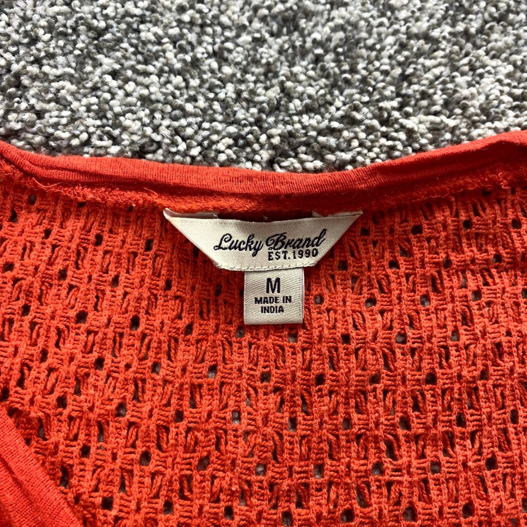 Lucky Brand Lucky Brand Shirt Womens M Orange Heather Flecked Marl 3/4 Sleeve Preppy Casual Size M / US 6-8 / IT 42-44 - 2 Thumbnail