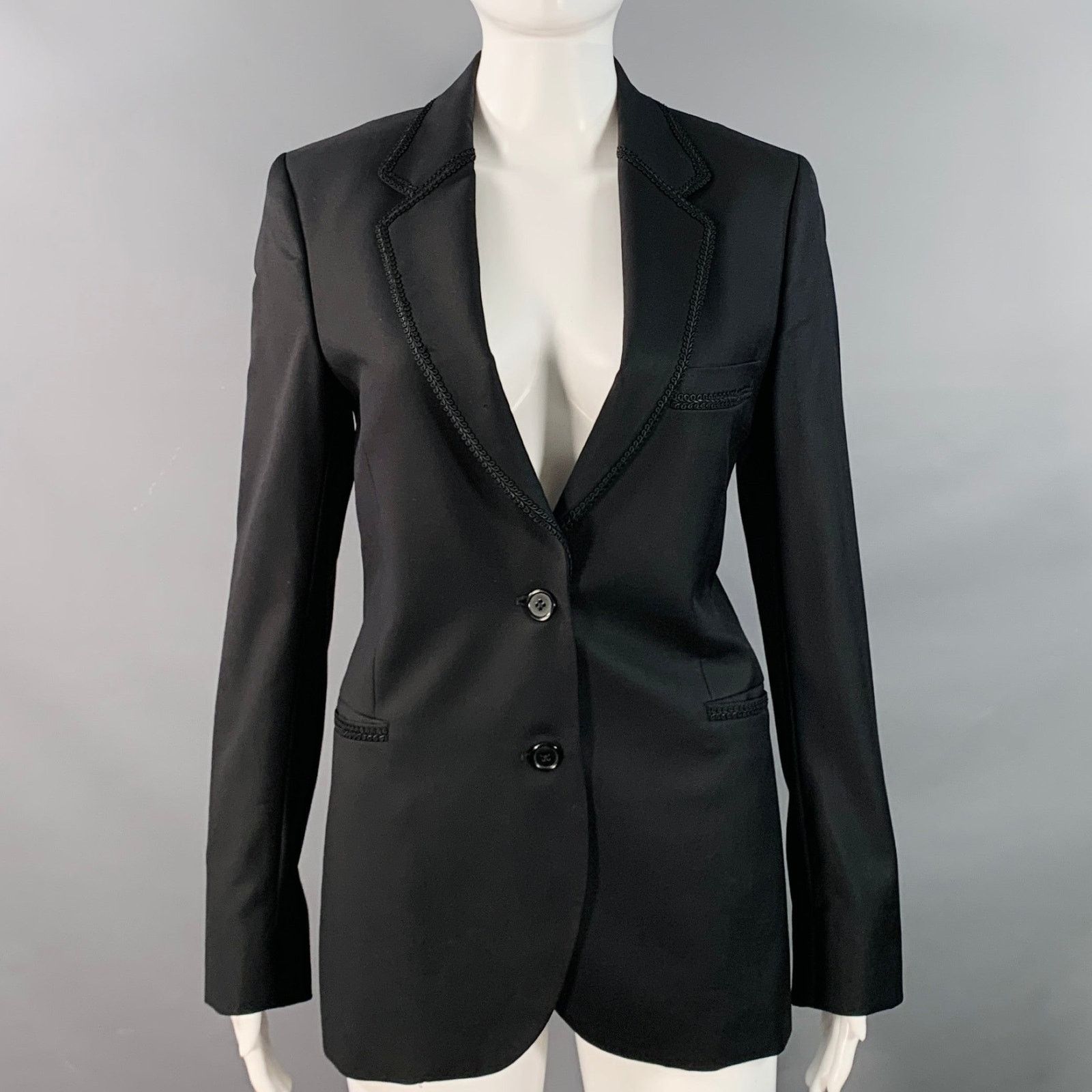 Paul Smith PAUL SMITH Size 6 Black Wool Twill Notch Lapel Jacket Blazer Size M / US 6-8 / IT 42-44 - 1 Thumbnail