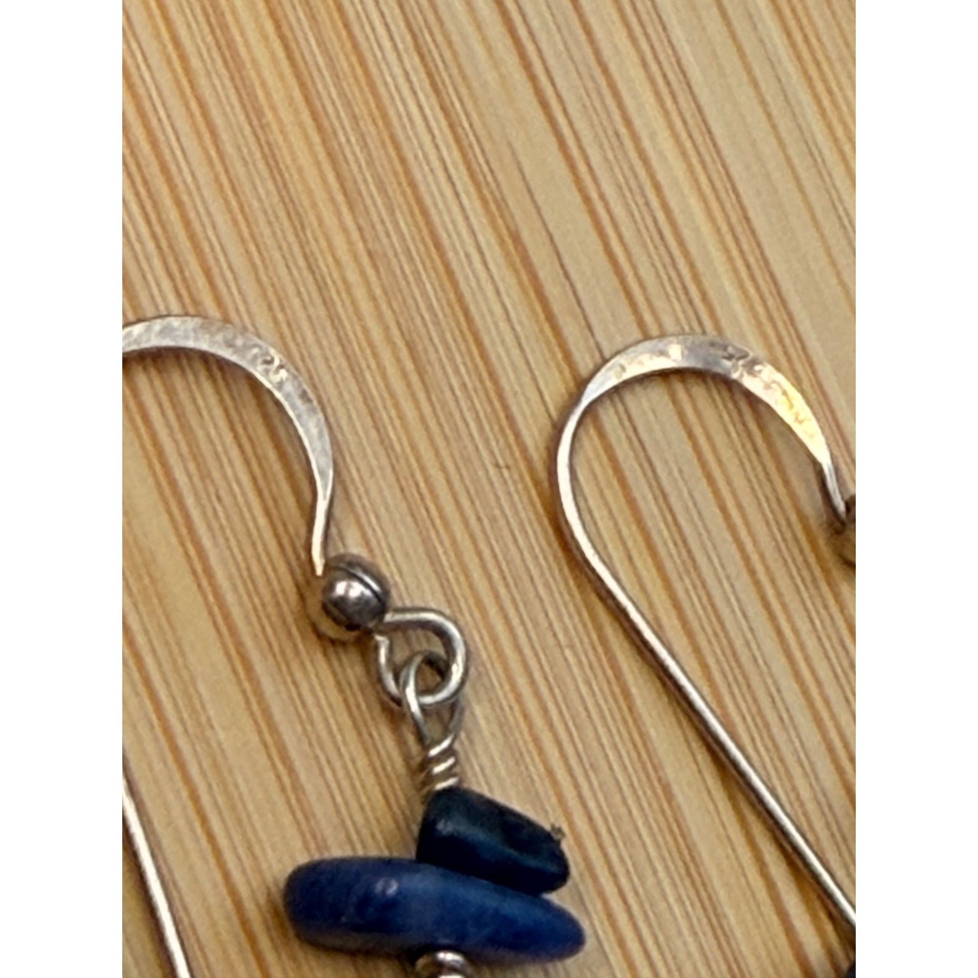 Handmade Sterling Silver Sodalite Bear Dangle Earrings Handmade With Size ONE SIZE - 3 Thumbnail